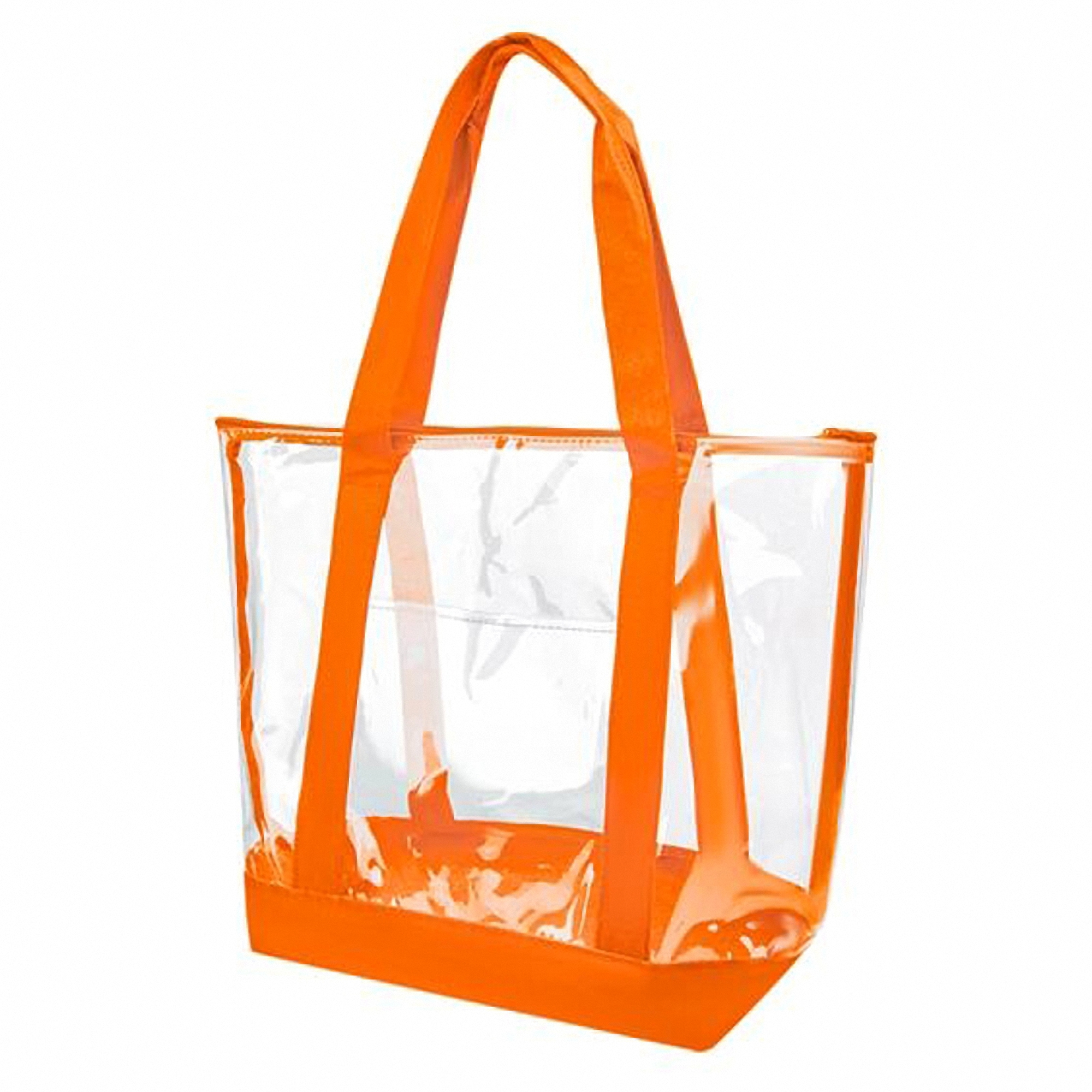 Colored Handle Clear Plastic Tote Bag 2