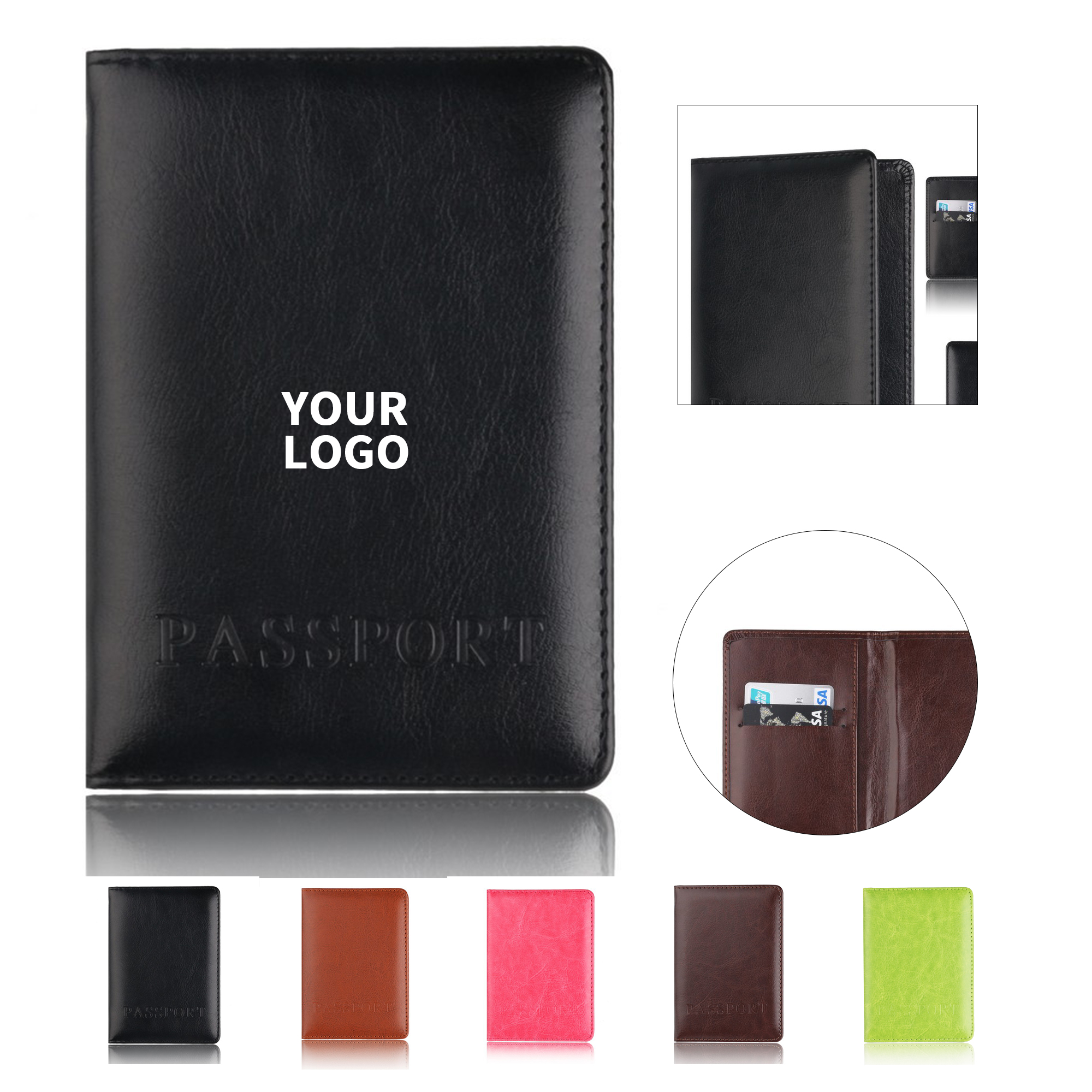 PU Travel Passport Holder 5.5" x 4.1" 3