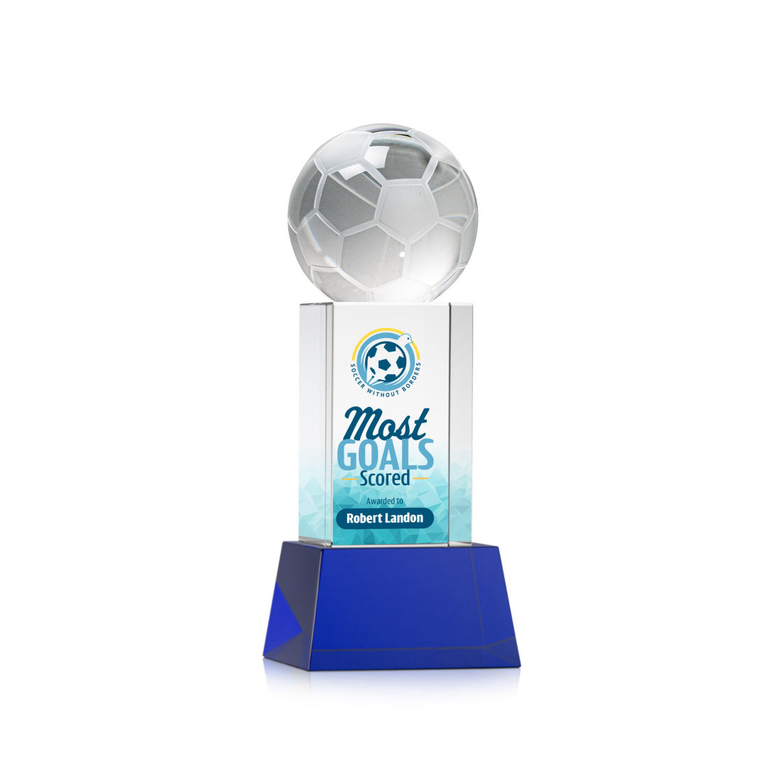 Soccer Ball VividPrint™ Award on Belcroft - Blue 5