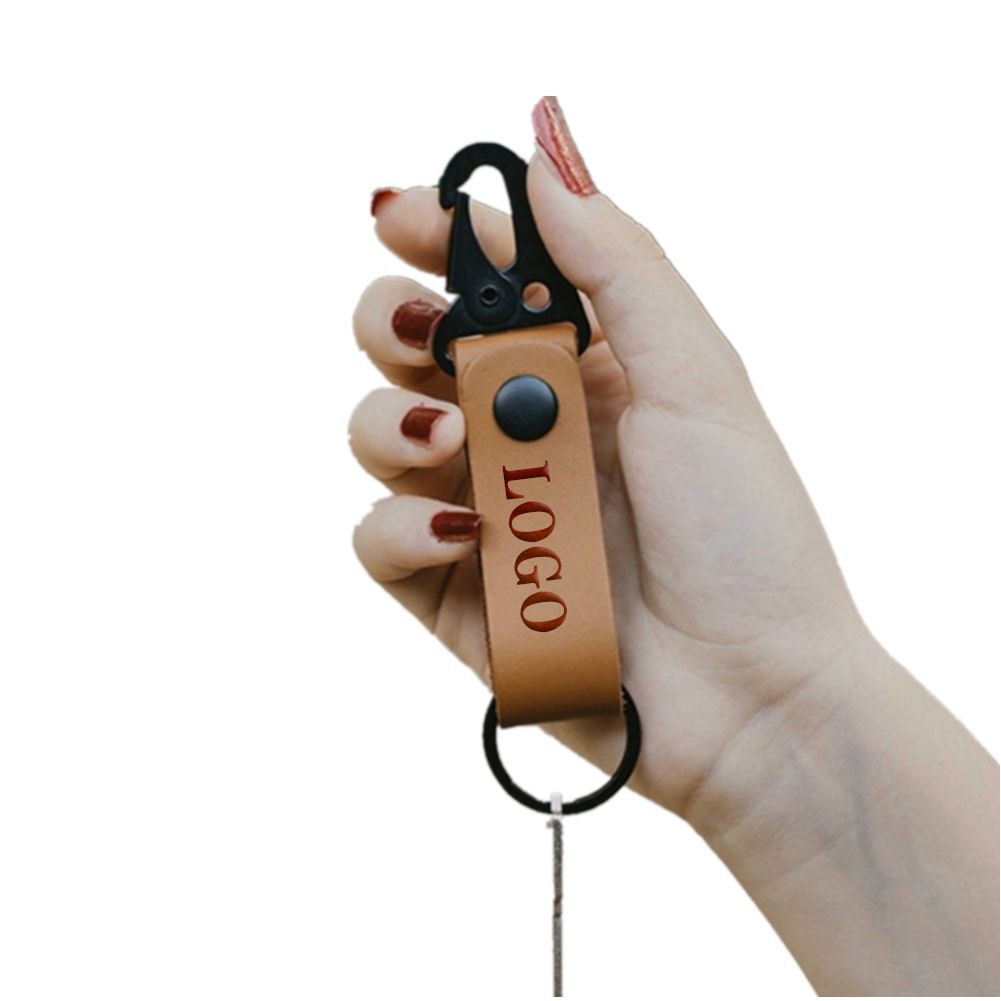 Leather Keychain With Antique Nickel Carabiners 2