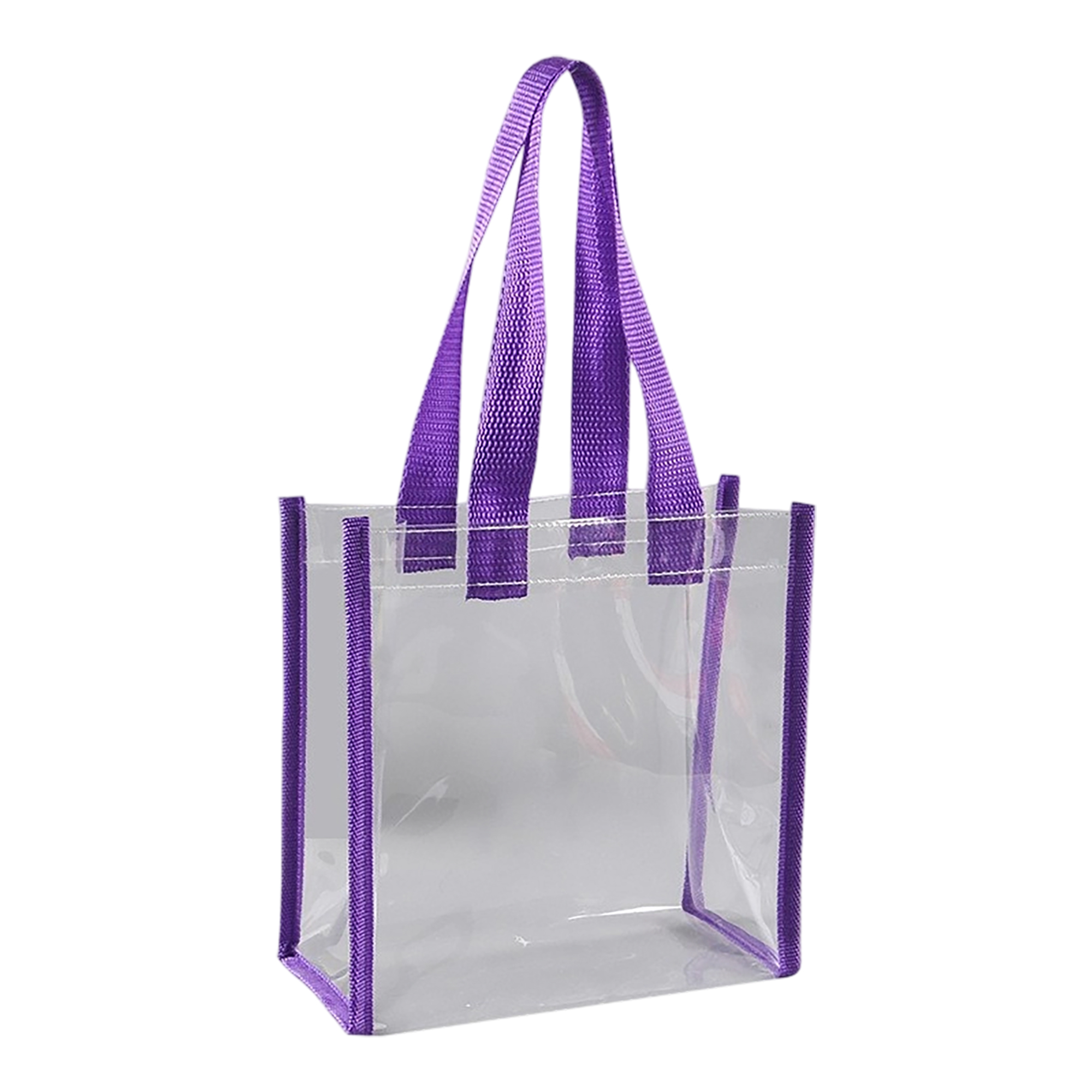 Vinyl Clear Tote Bag With Colored Shoulder Straps 16