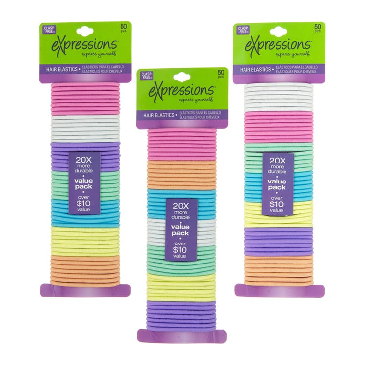 Hair Elastic Bands - Pastel 50 Pack 2