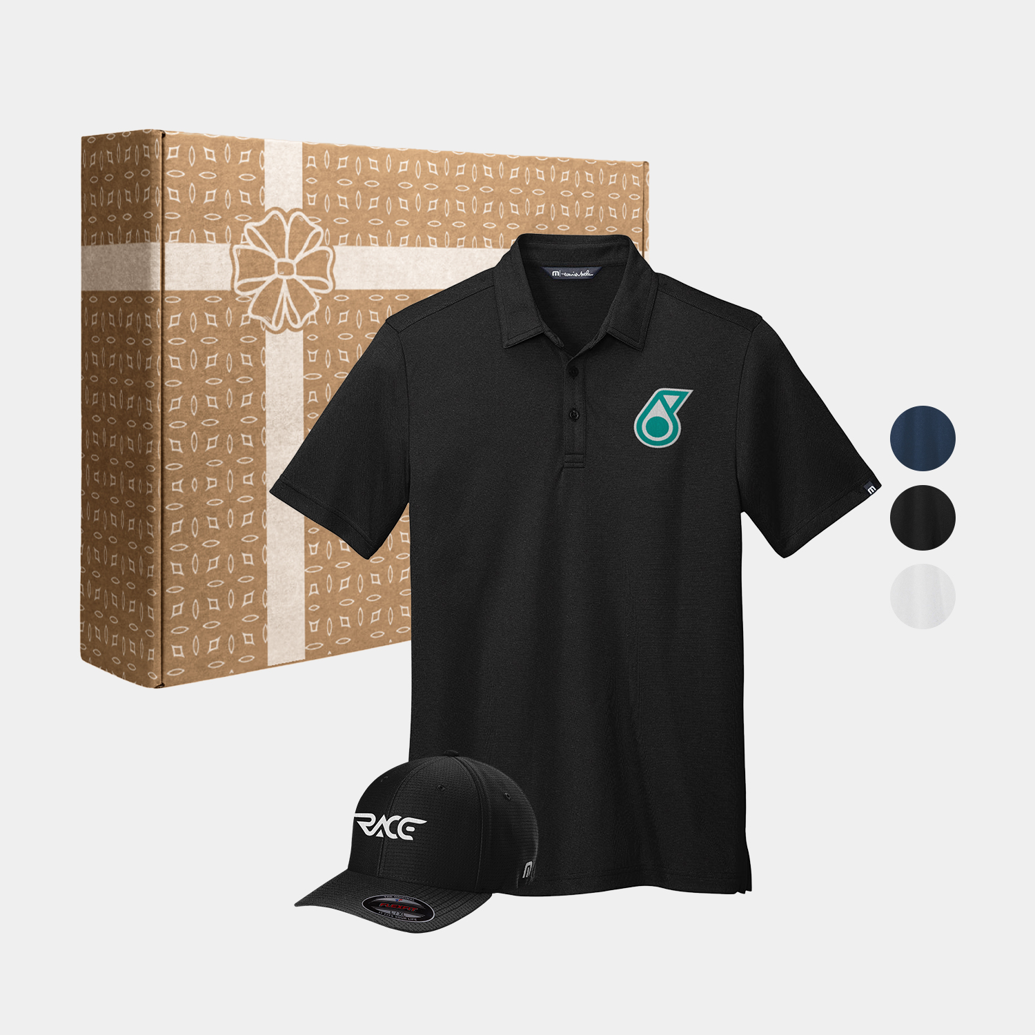 TravisMathew Performance Polo & Flexback Structured Cap Gift Box Set 3