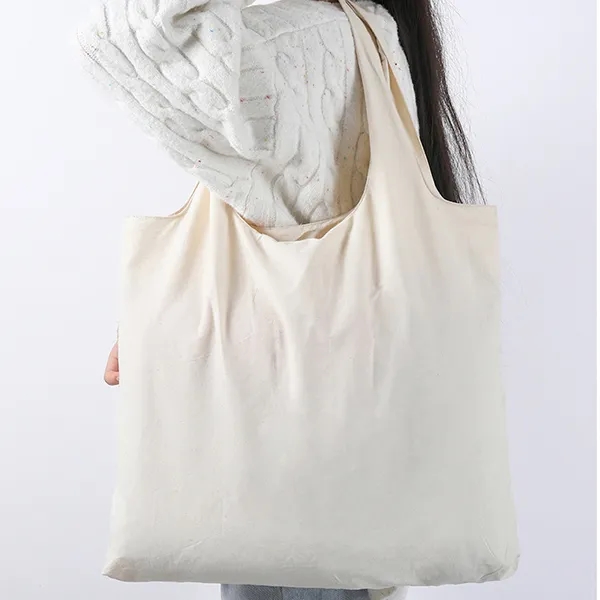 Large Cotton Canvas tote With front pocket, custom tote bag with logo imprint 4