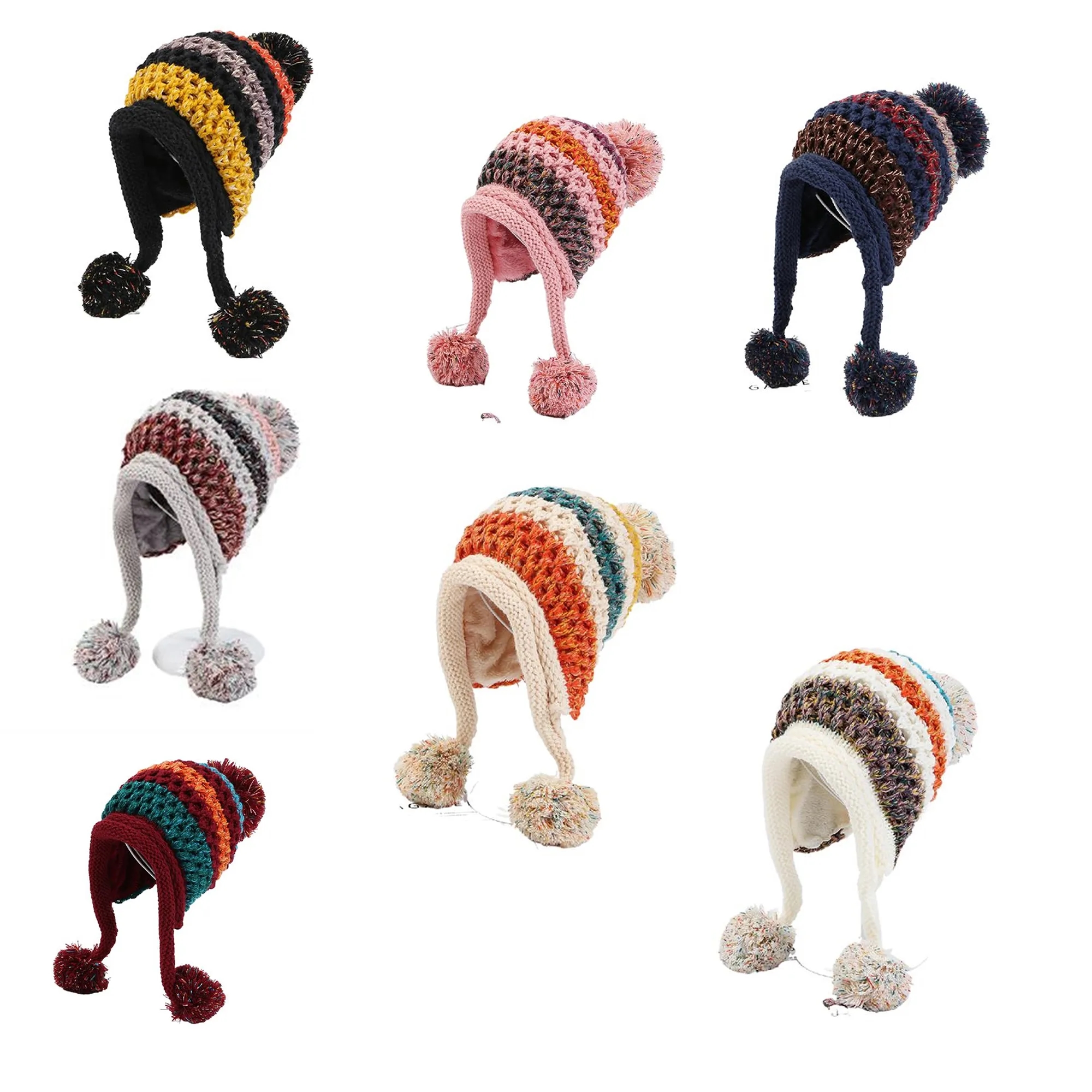 Women Winter Peruvian Cover Ears Beanie Hat MOQ 10 2