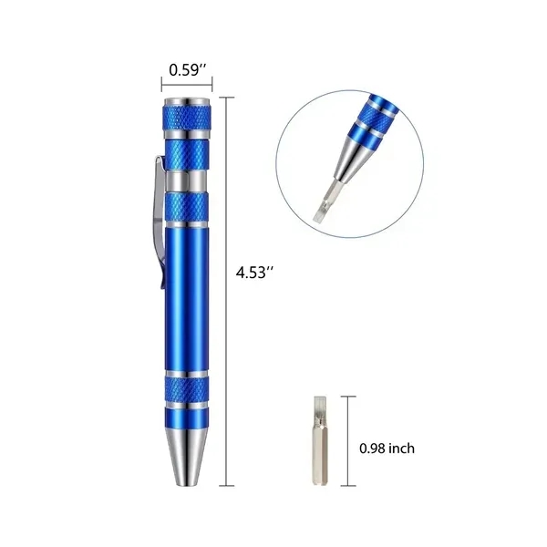 8-in-1 Magnetic Pocket Screwdriver Multitool 8