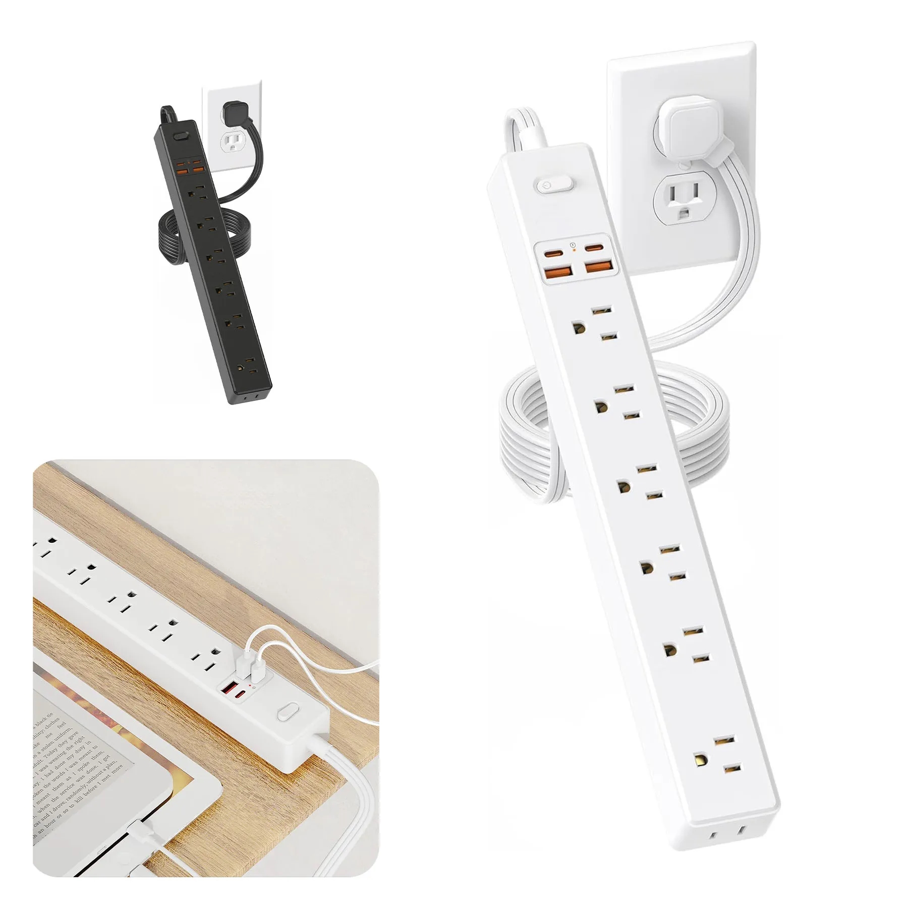 6 Ft Power Strip Surge Protector 3