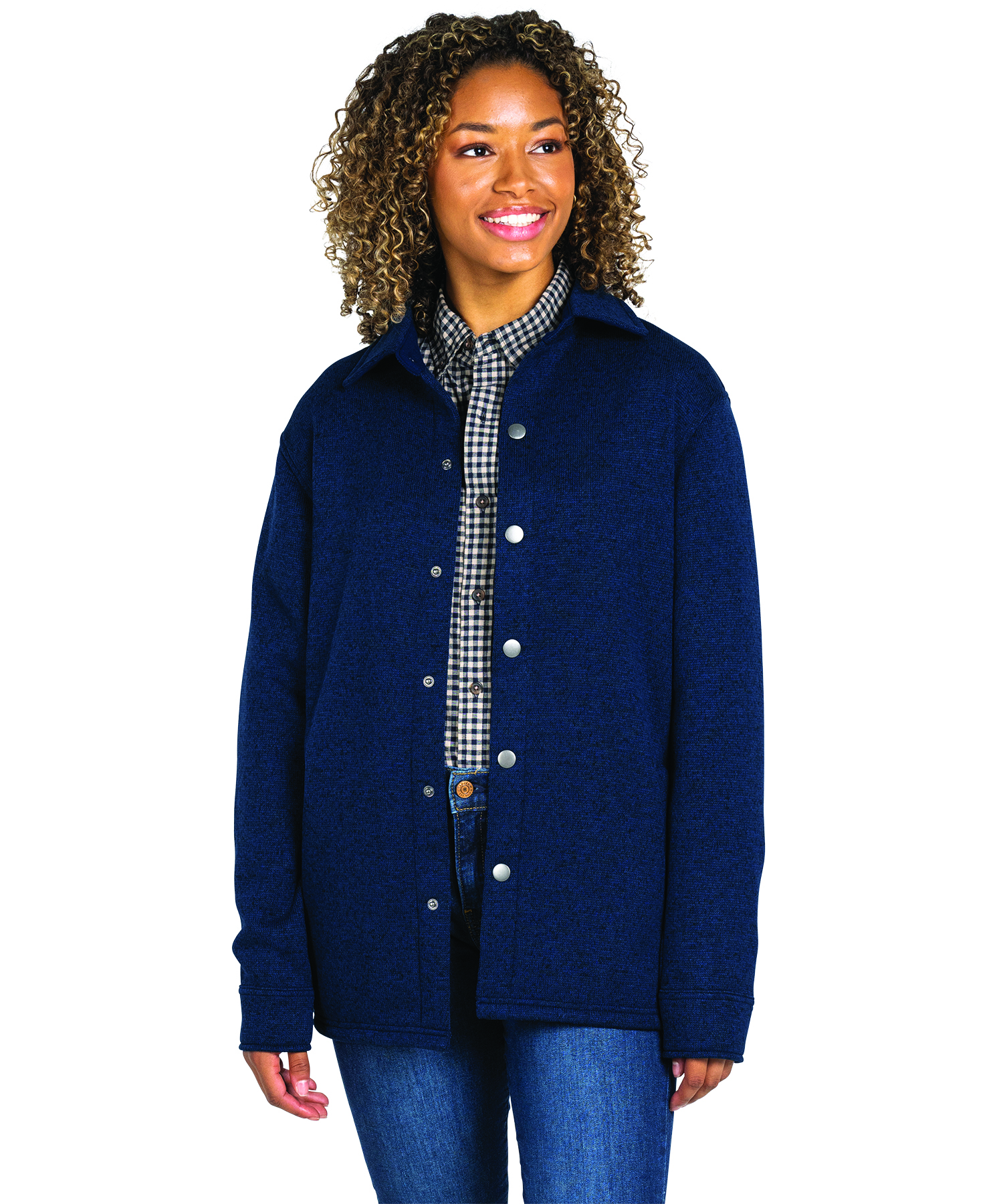 Heathered Fleece Snap Shacket 85