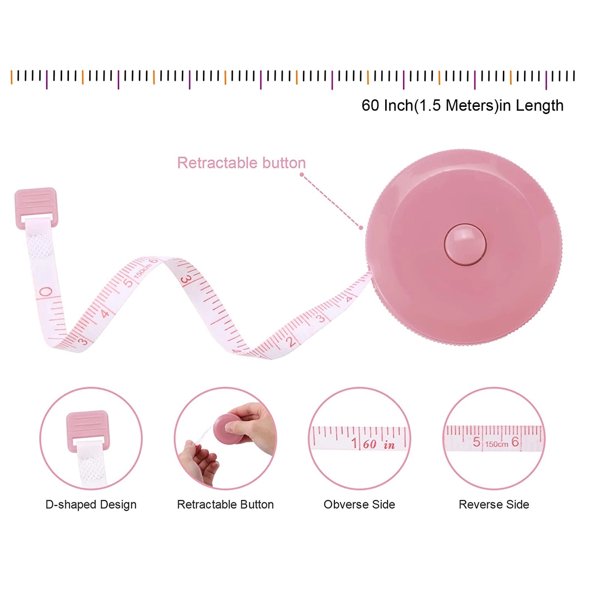 60 Inch Soft Retractable Measuring Tape 4