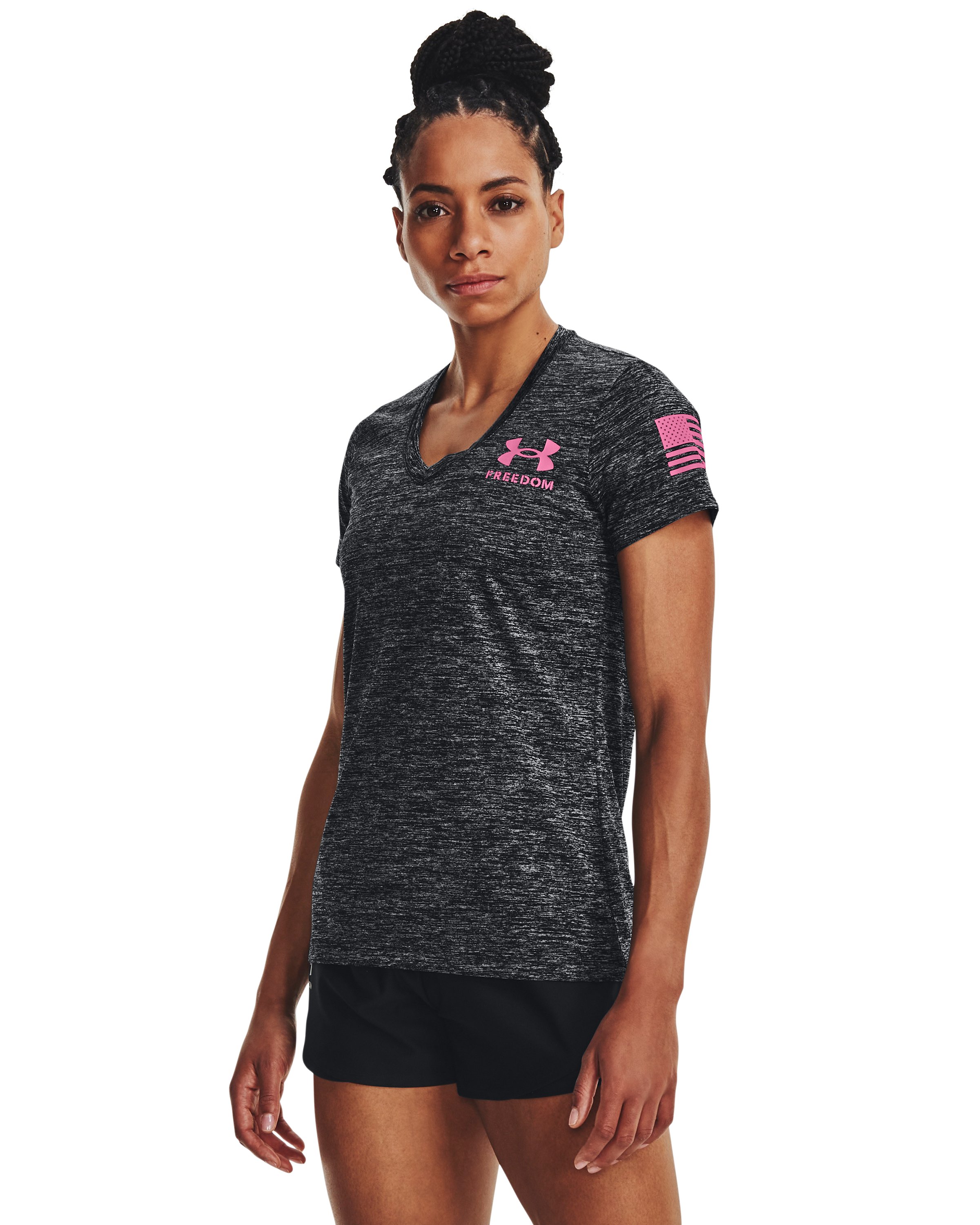 UA Tech Freedom Women's Short Sleeve V-Neck 11