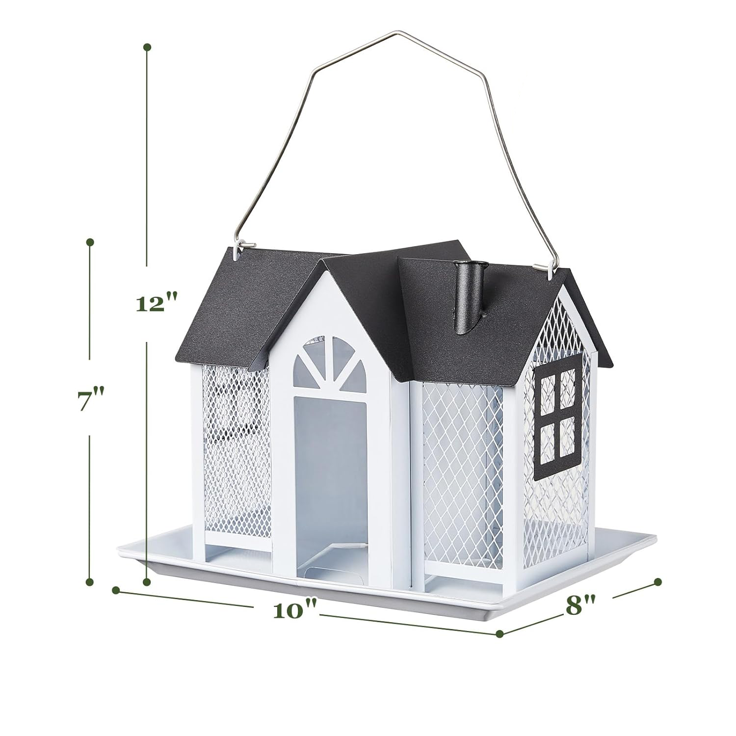 Large Capacity Weatherproof Metal Mesh Bird Feeder House 6