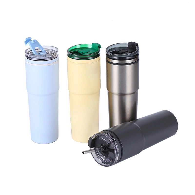 Custom 18 oz Stainless Steel Travel Coffee Mug With Straw 3