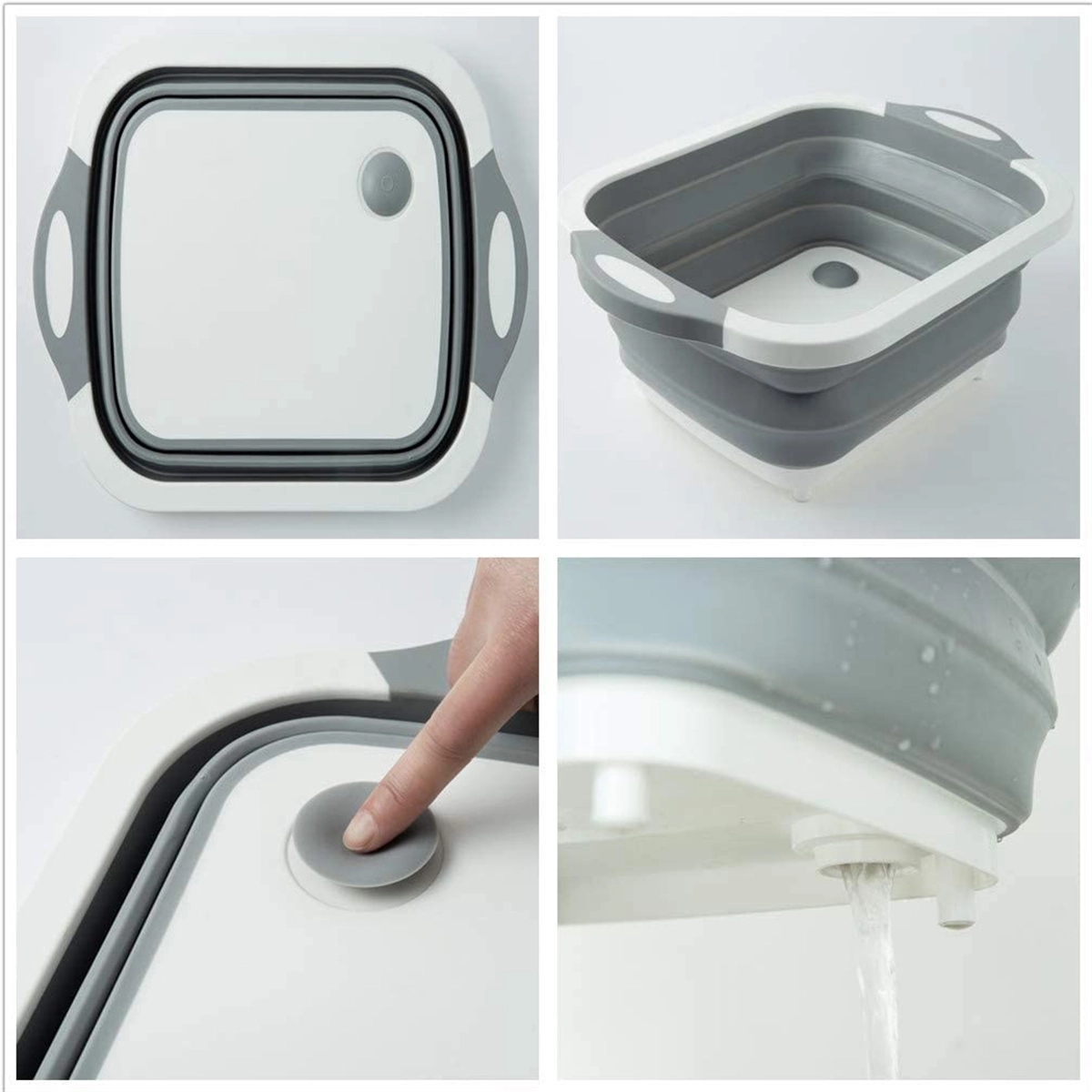 Collapsible Cutting Board with Colander 5