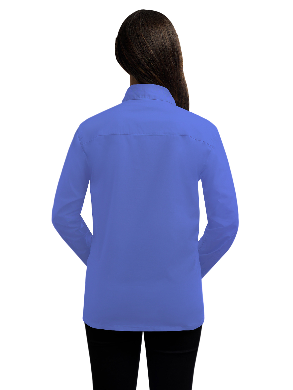 Blue Generation - Women's Pocketless Long Sleeve Superblend Poplin Shirt 17