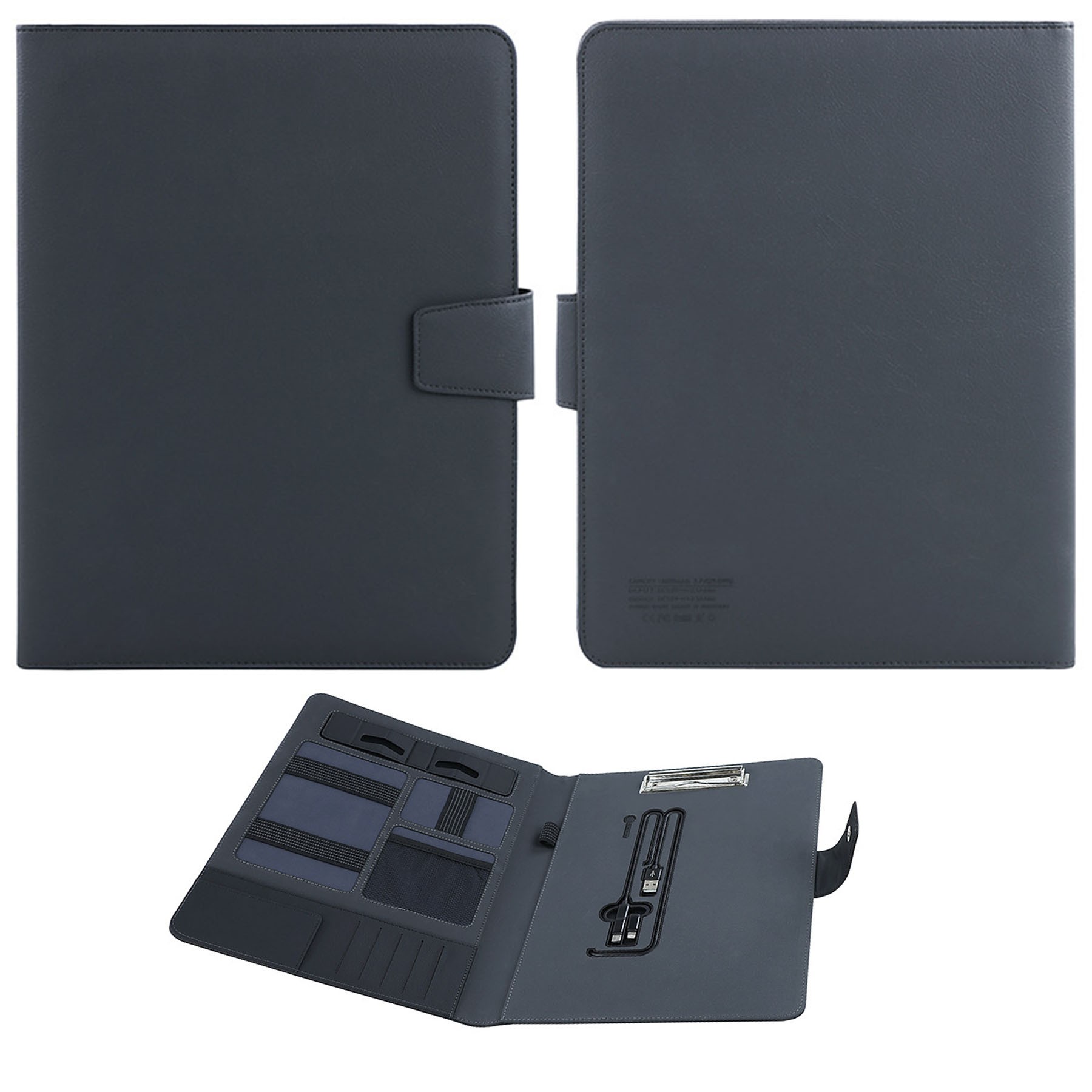 Luxury A4 Multifunctional Clipboard Folder W/ Power Bank 2