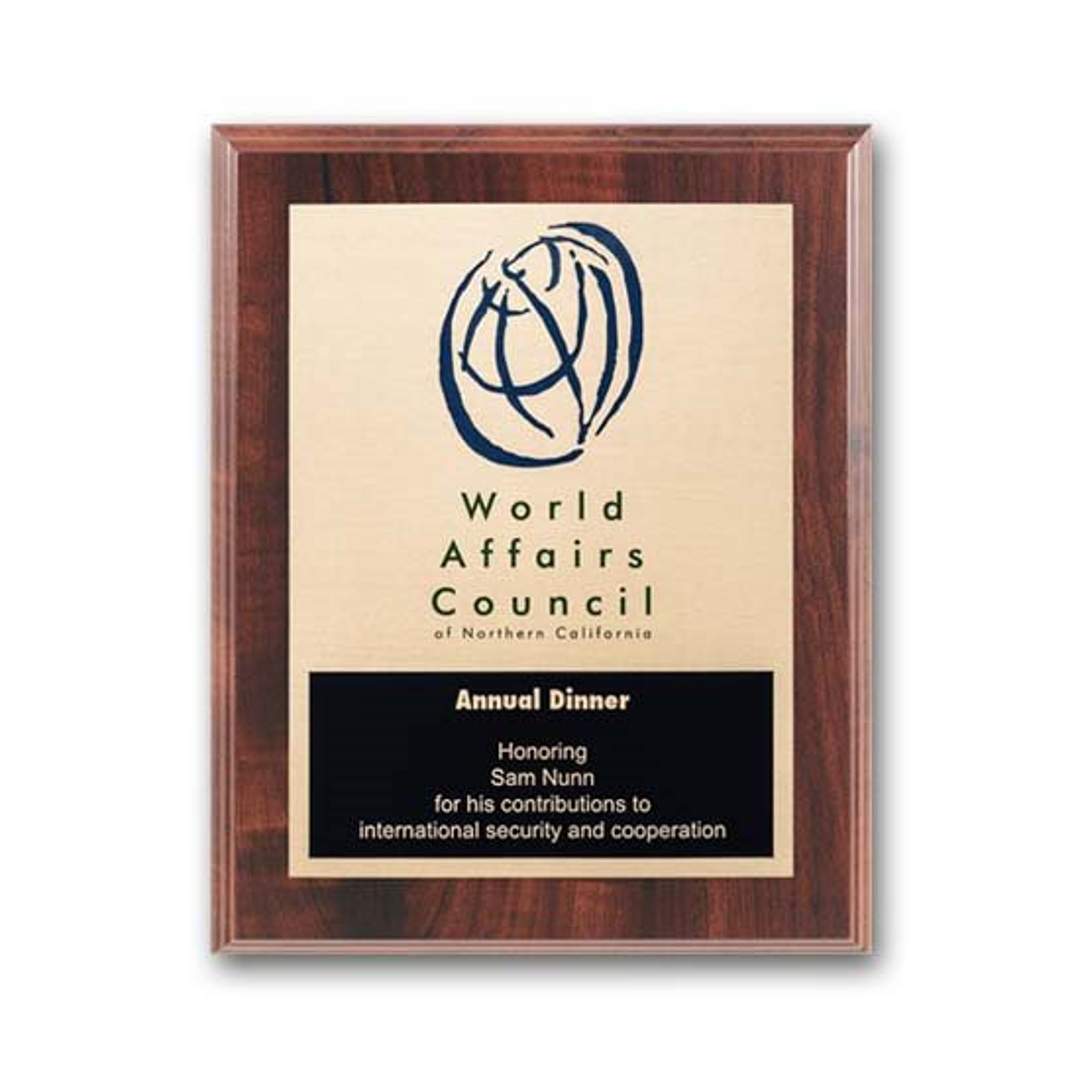 Etch/Colorfill Plaq - Walnut Finish