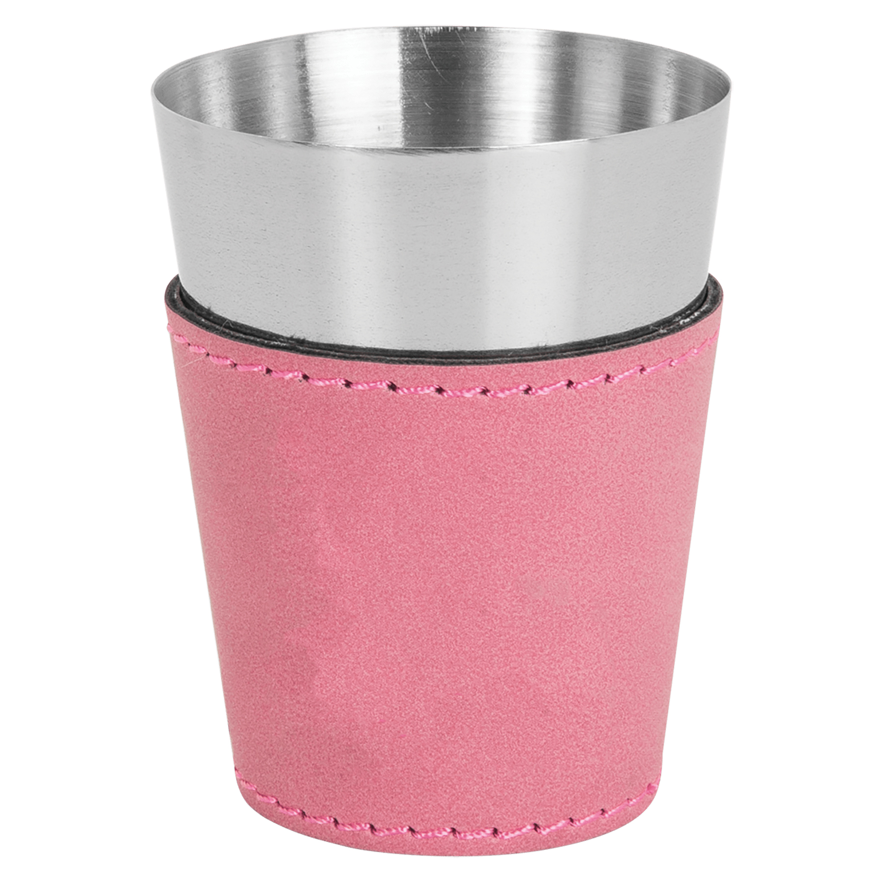 2oz. Pink Leatherette & Stainless Steel Shot Glass 3