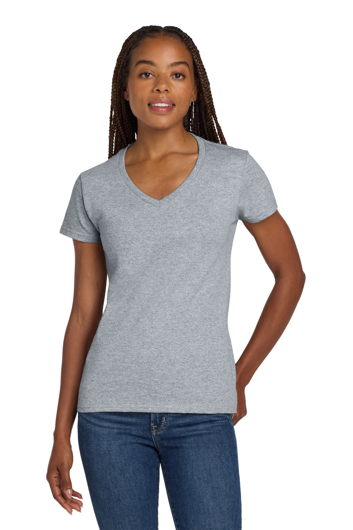 Gildan Women's Heavy Cotton 100% Cotton V-Neck T-Shirt. 5V00L 72