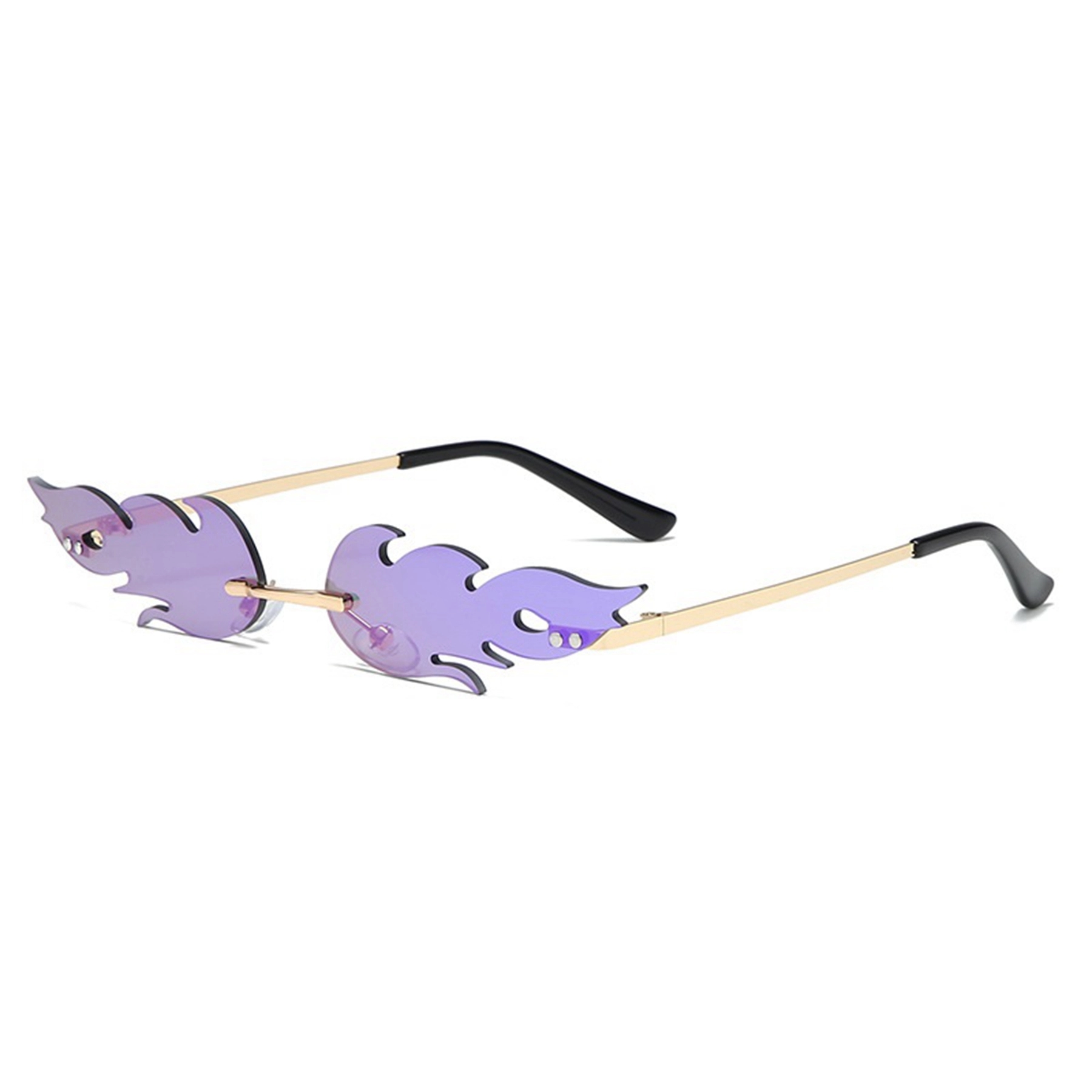 Rimless Fire Flame Metal Sun Glasses 3