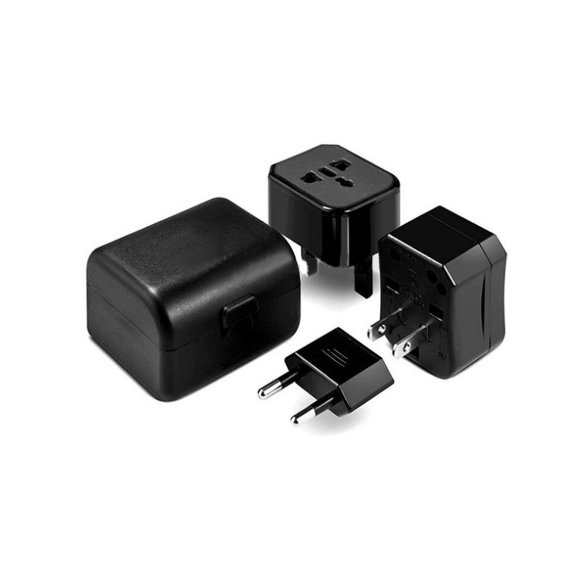 Two In One ABS Universal Power Adapter Travel Socket 2.6" X 1.9" X 2.3" 6