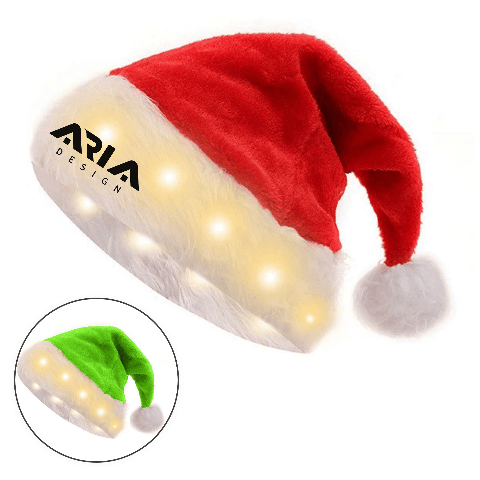 Light-Up LED Christmas Felt Flashing Cap 2