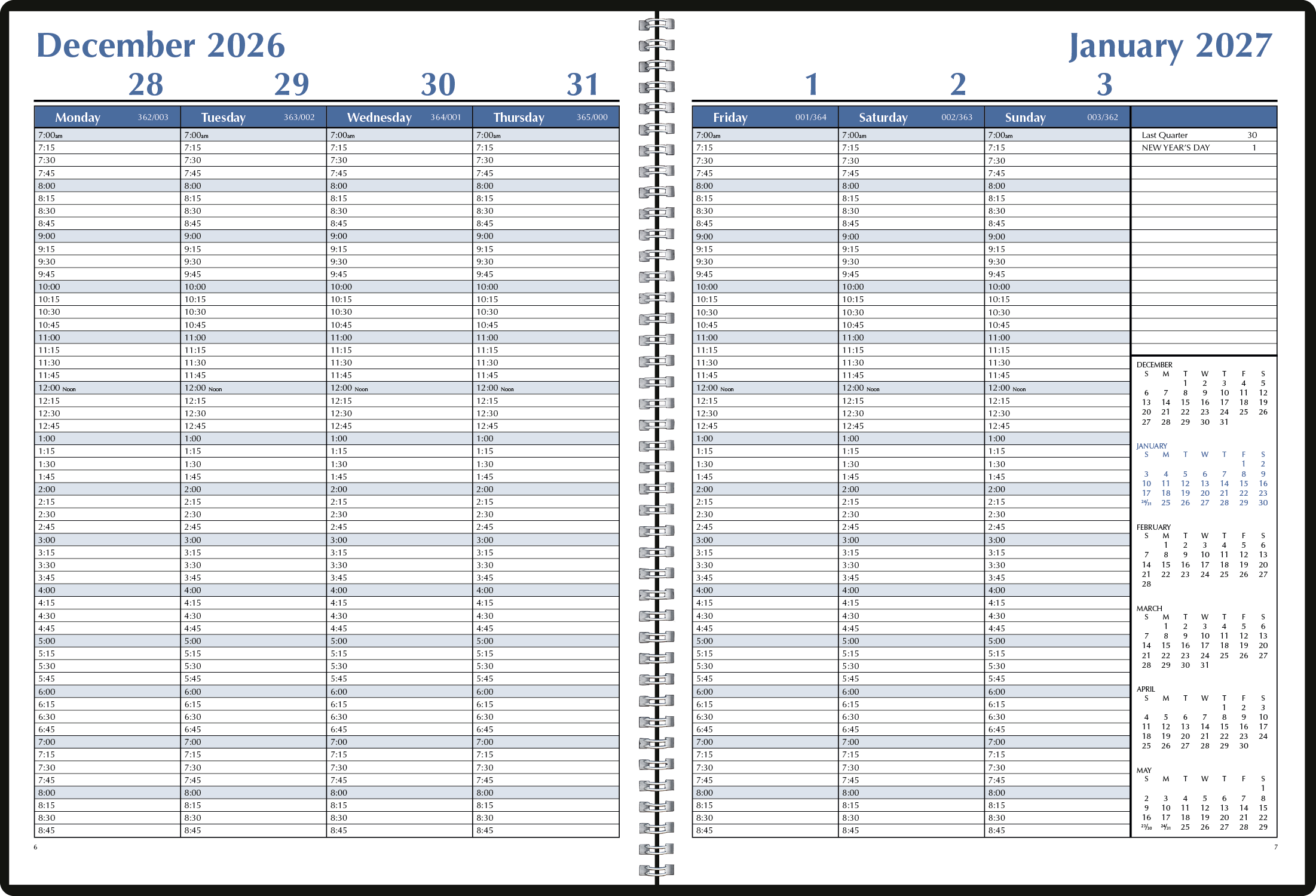 Triumph® Calendars Weekly Time Manager 99