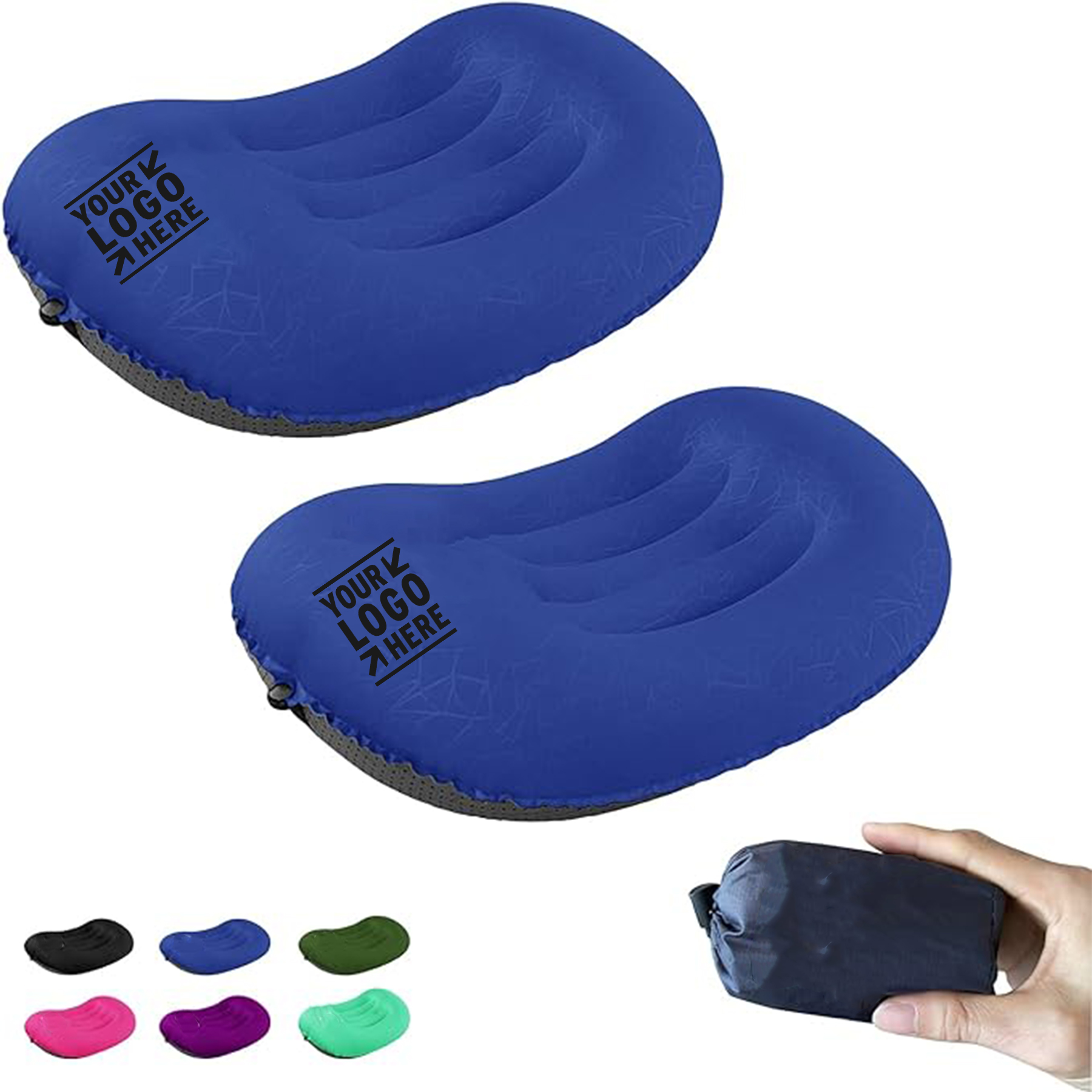 Neck Lumbar Support Inflatable Camping Backpacking Travel Air Ultralight Ergonomic Pillow
