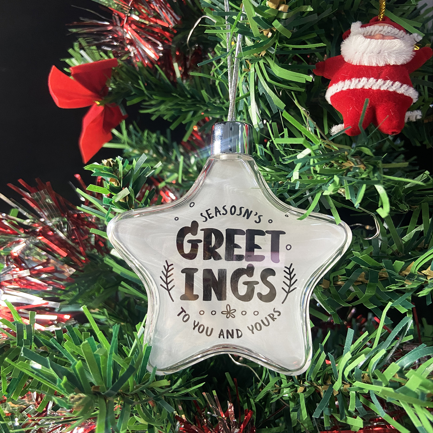 Free Shipping 3" Clear Star Full Color Aluminum Sheet Ornament 7