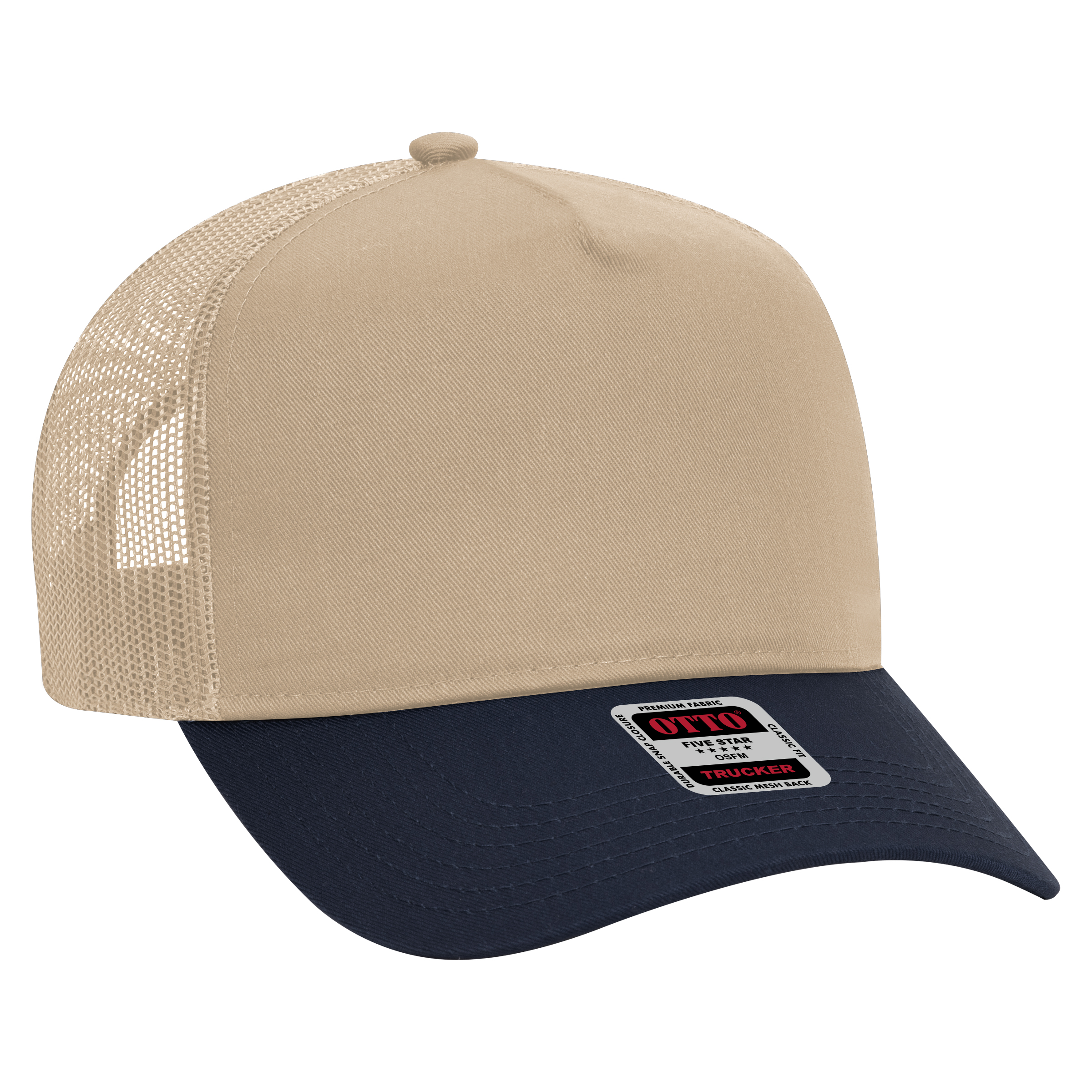 OTTO CAP® 5 Panel Mid Profile Mesh Back Trucker Hat 25