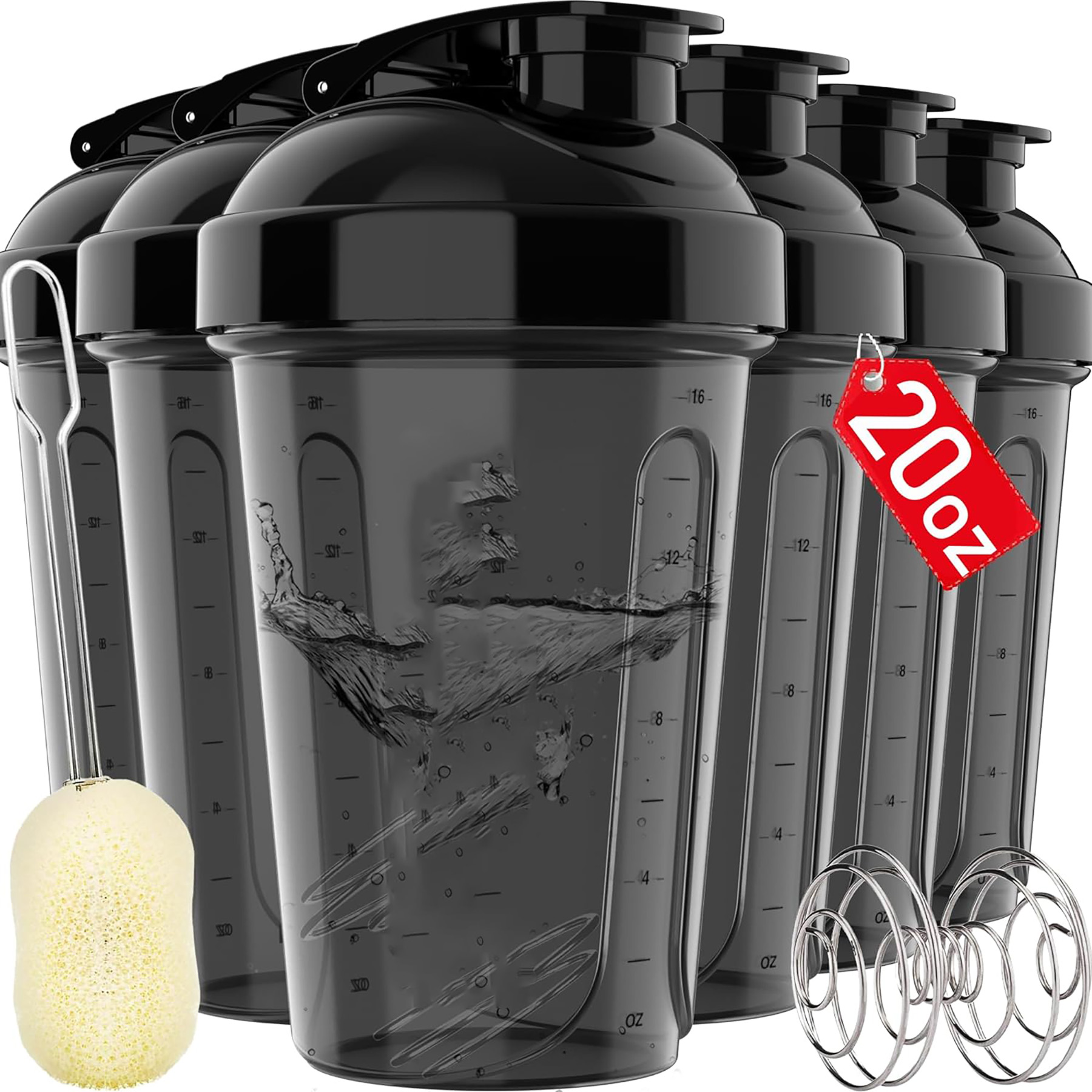 20 OZ Protein Shaker Bottles 6