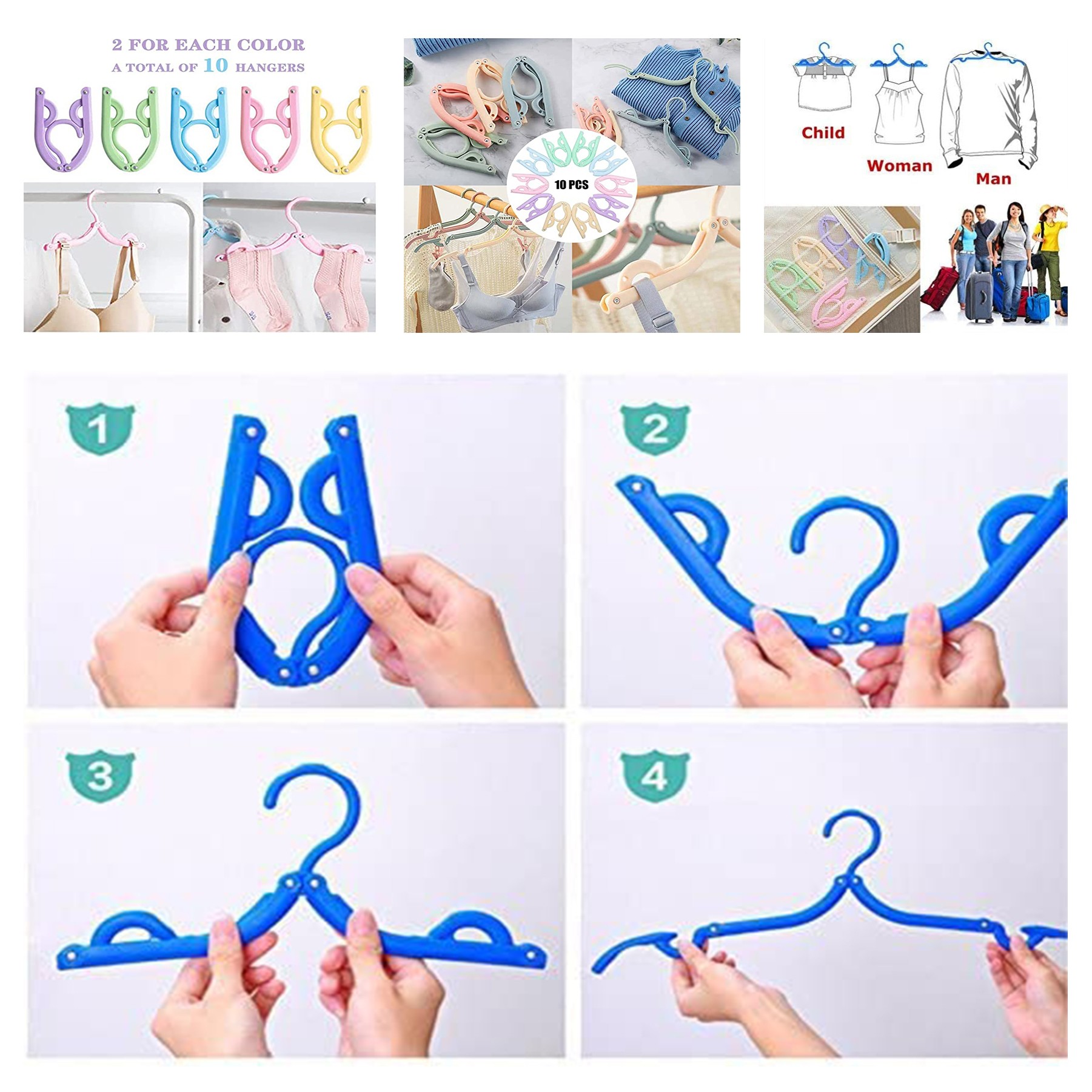 Portable Collapsible Travel Hanger 3