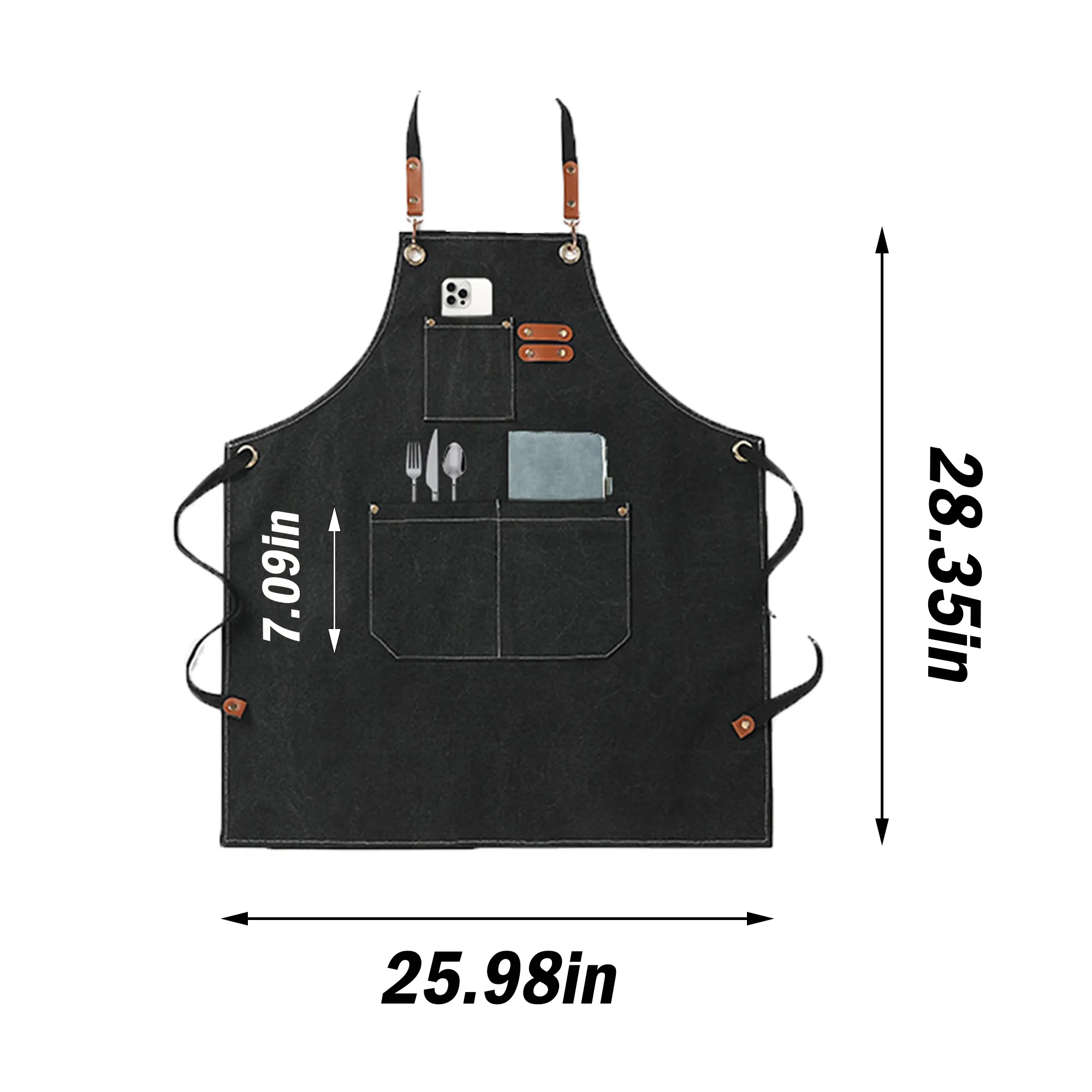 Thick Canvas Waterproof Apron Work Clothes 3