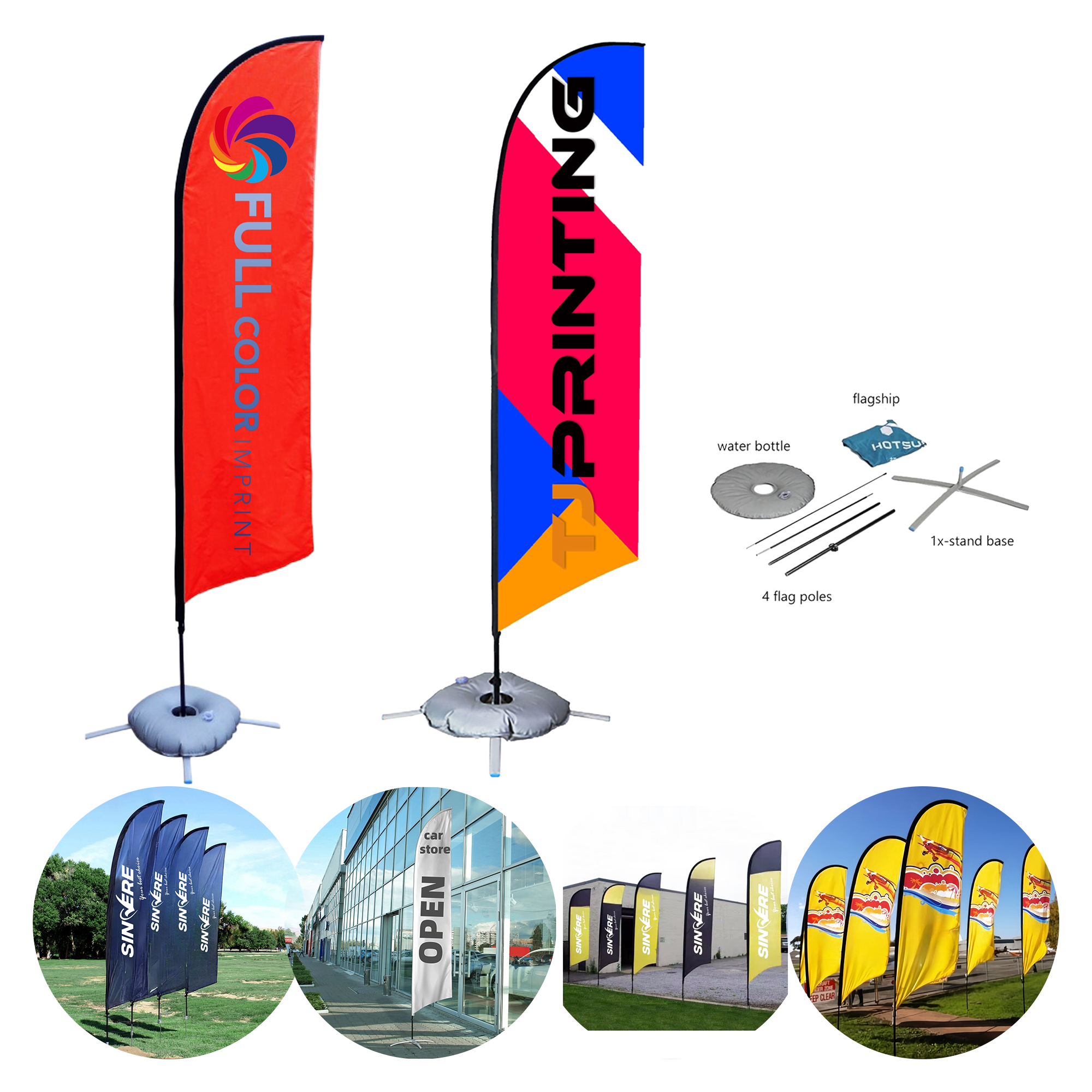 MOQ 5pcs Durable Advertising Flag Set 2