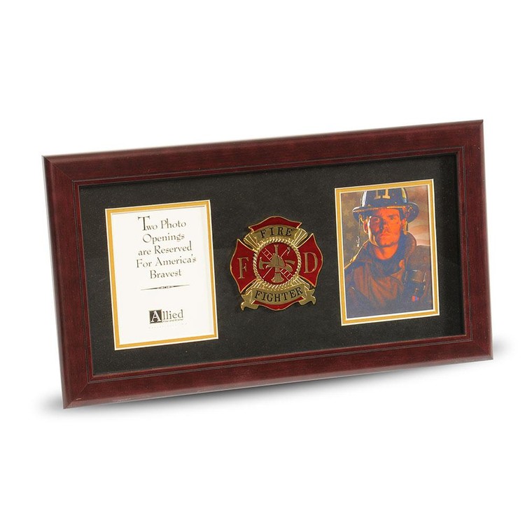 Firefighter Medallion 4-Inch by 6-Inch Double Picture Frame 1