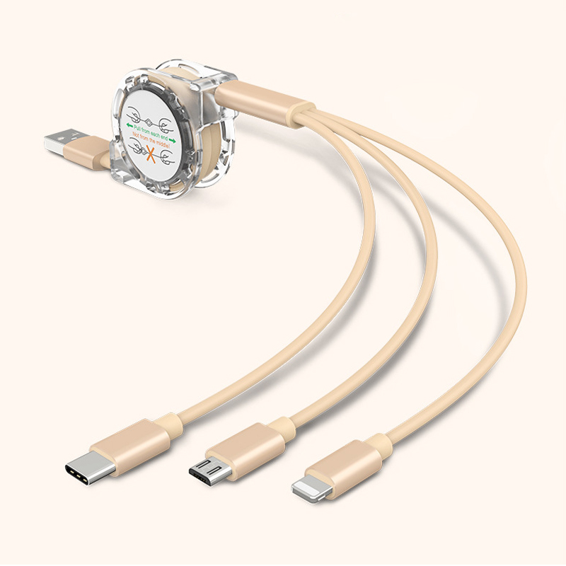 Retractable USB 3 IN 1 Phone Charger Cable 3