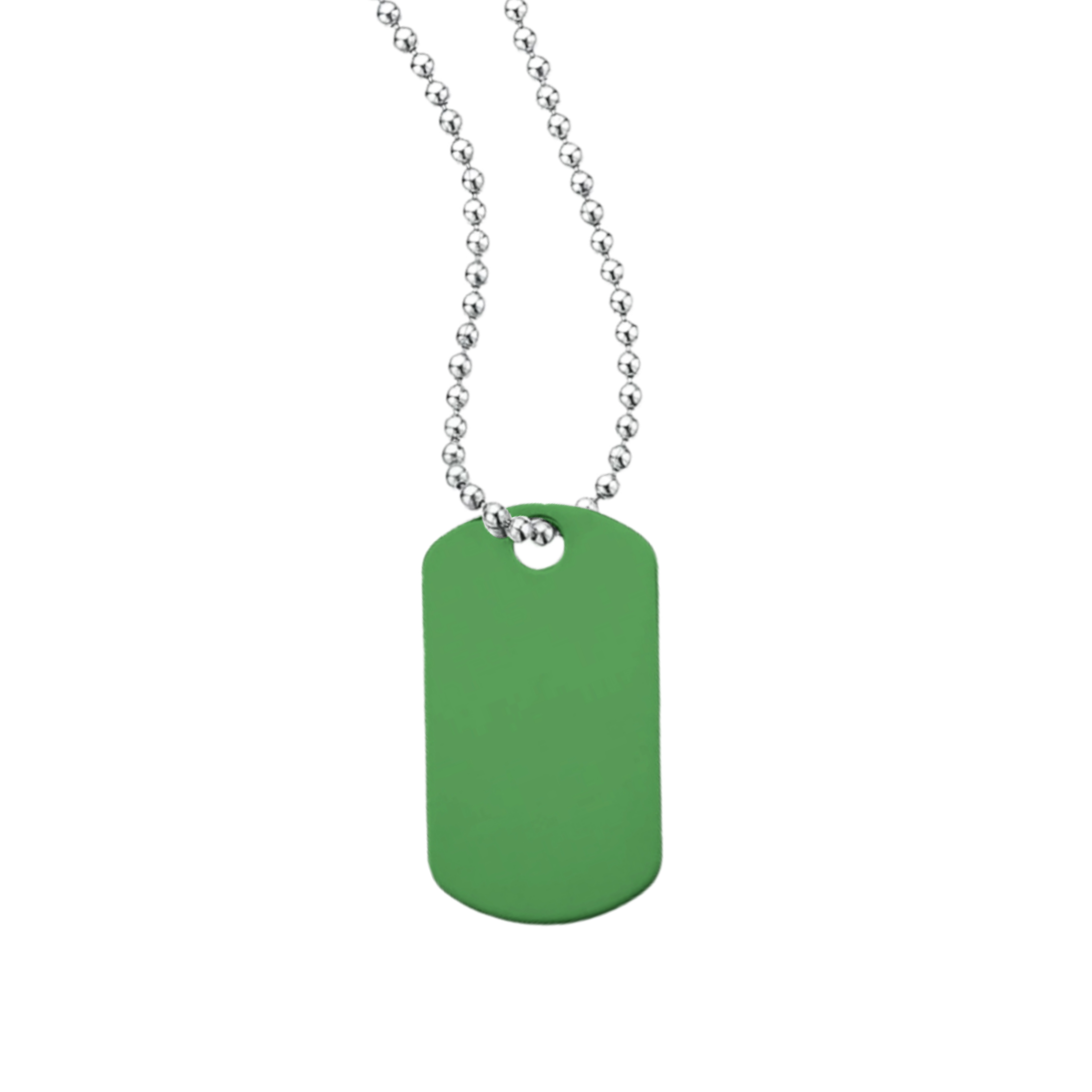 Classic Dog Tag With Long Beaded Chain 6