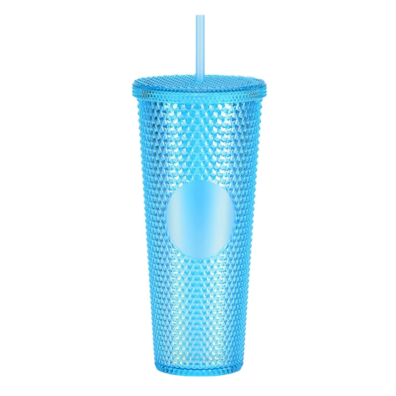 Custom 24 oz Transparent Matte Plastic Studded Tumbler Cup 3