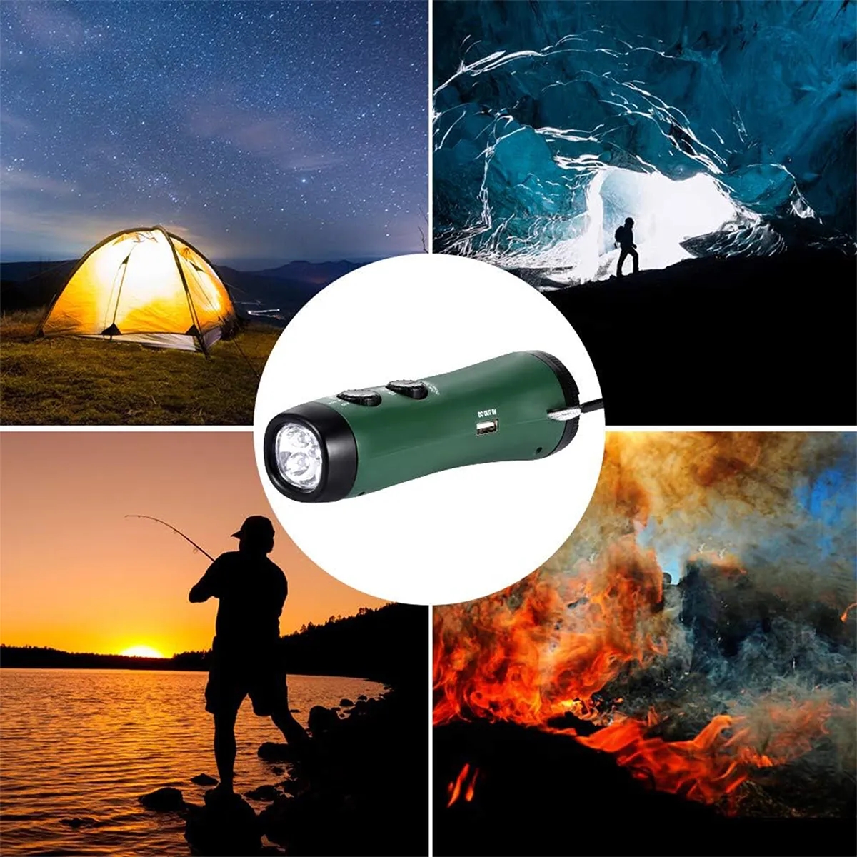 Portable Hand Crank Travel Camping LED Flashlight Radio 10