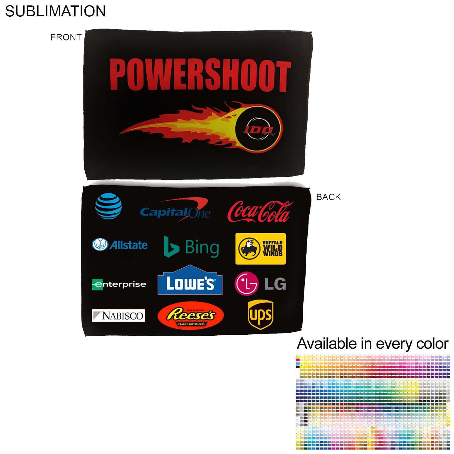 Microfiber Moisture Wicking, Cooling, Sports Suede 2- Sided Towel, 12x18, Sublimated 2 sides 2