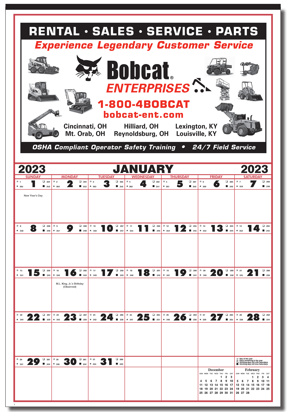 Mini Wall Memo Block Calendar