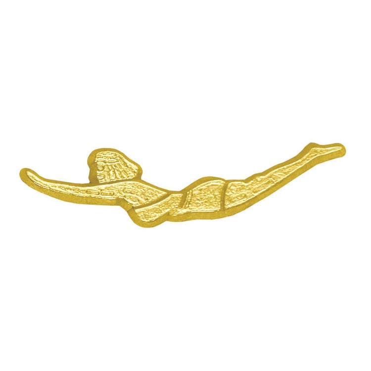 Female Swimmer Bright Gold Chenille Lapel Pin 1