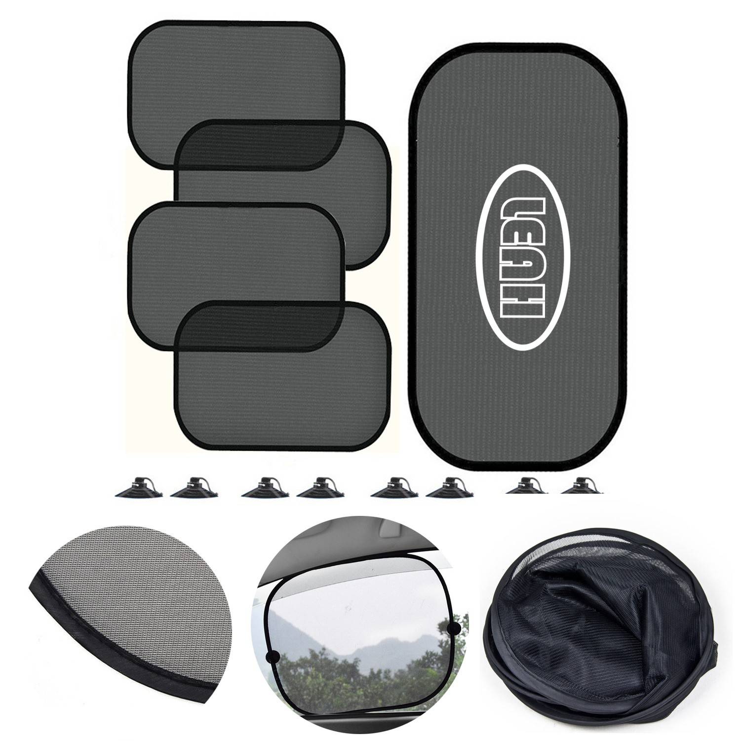 Polyester Mesh Car Window Sun Shade Set 3