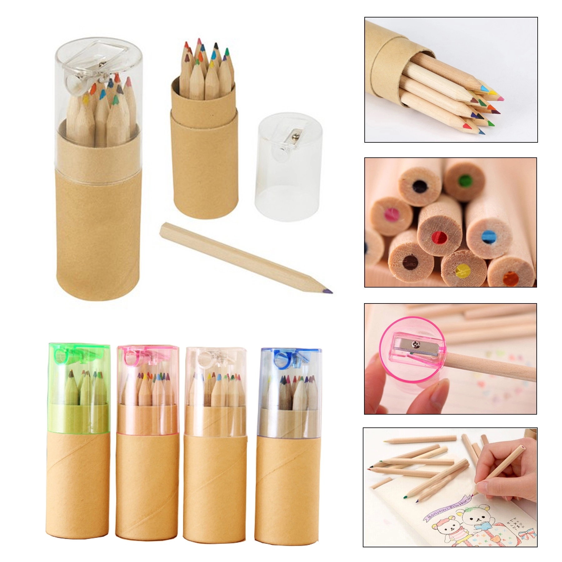 12-Piece Colored Pencils Tube With Sharpener 1