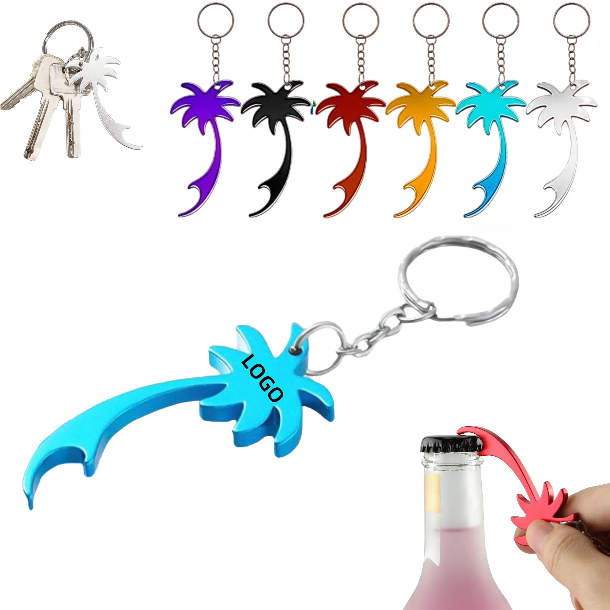 Palm Tree Bottle Opener with Keychain 2