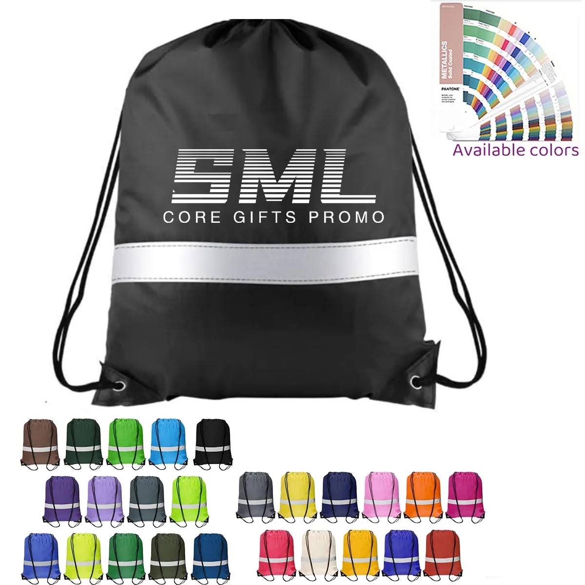 Custom Reflective Sports Drawstring Backpack 3