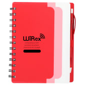5" x 7" Recycled Dual Pocket Spiral Notebook w Pen 49