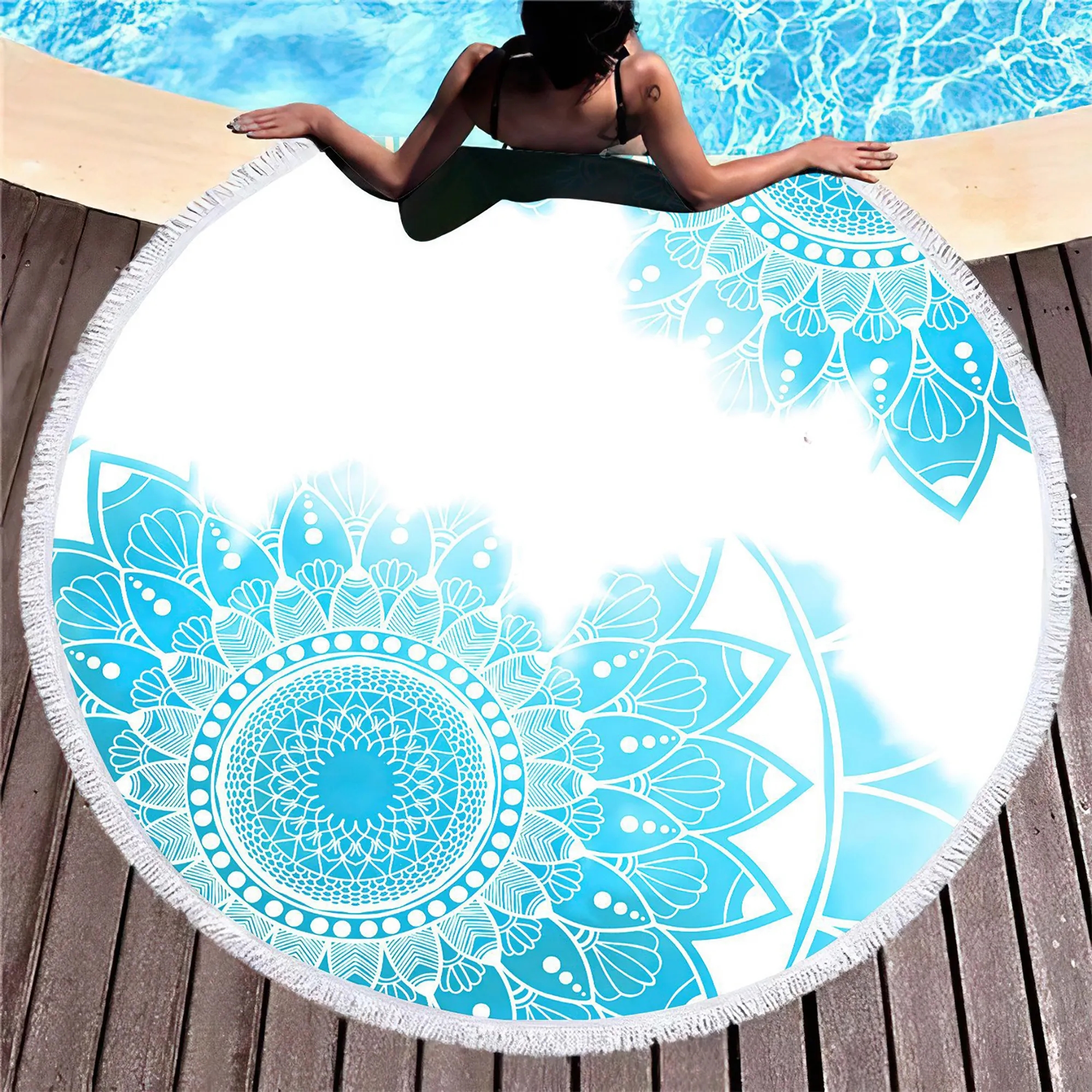 MOQ 50 Microfiber Round Beach Towel 3