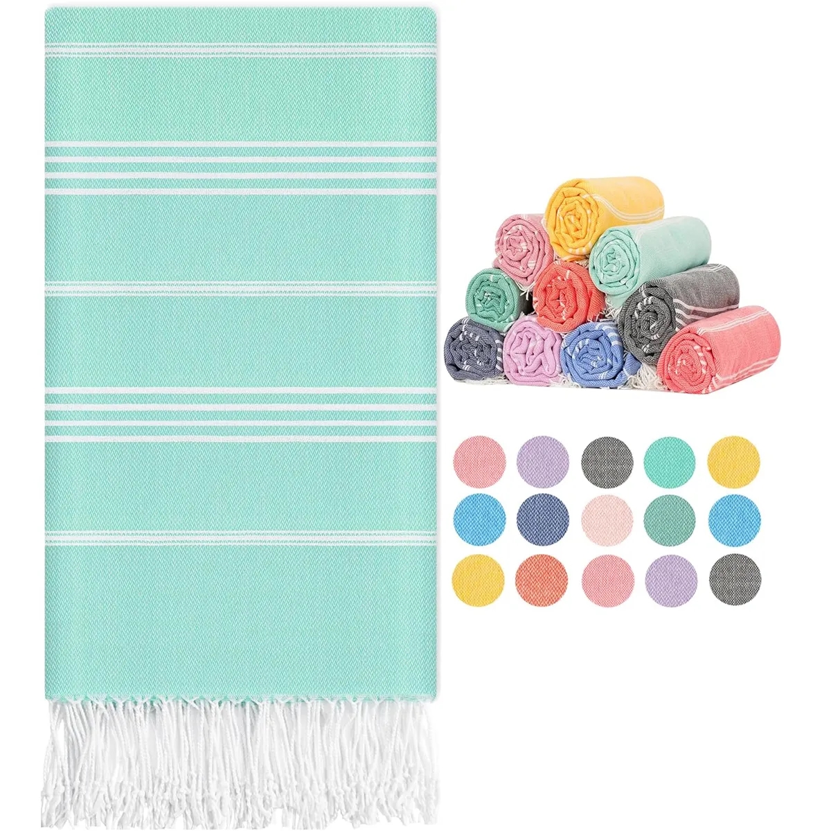 Turkish Beach Towel Oversized 39x71 100% Cotton 1