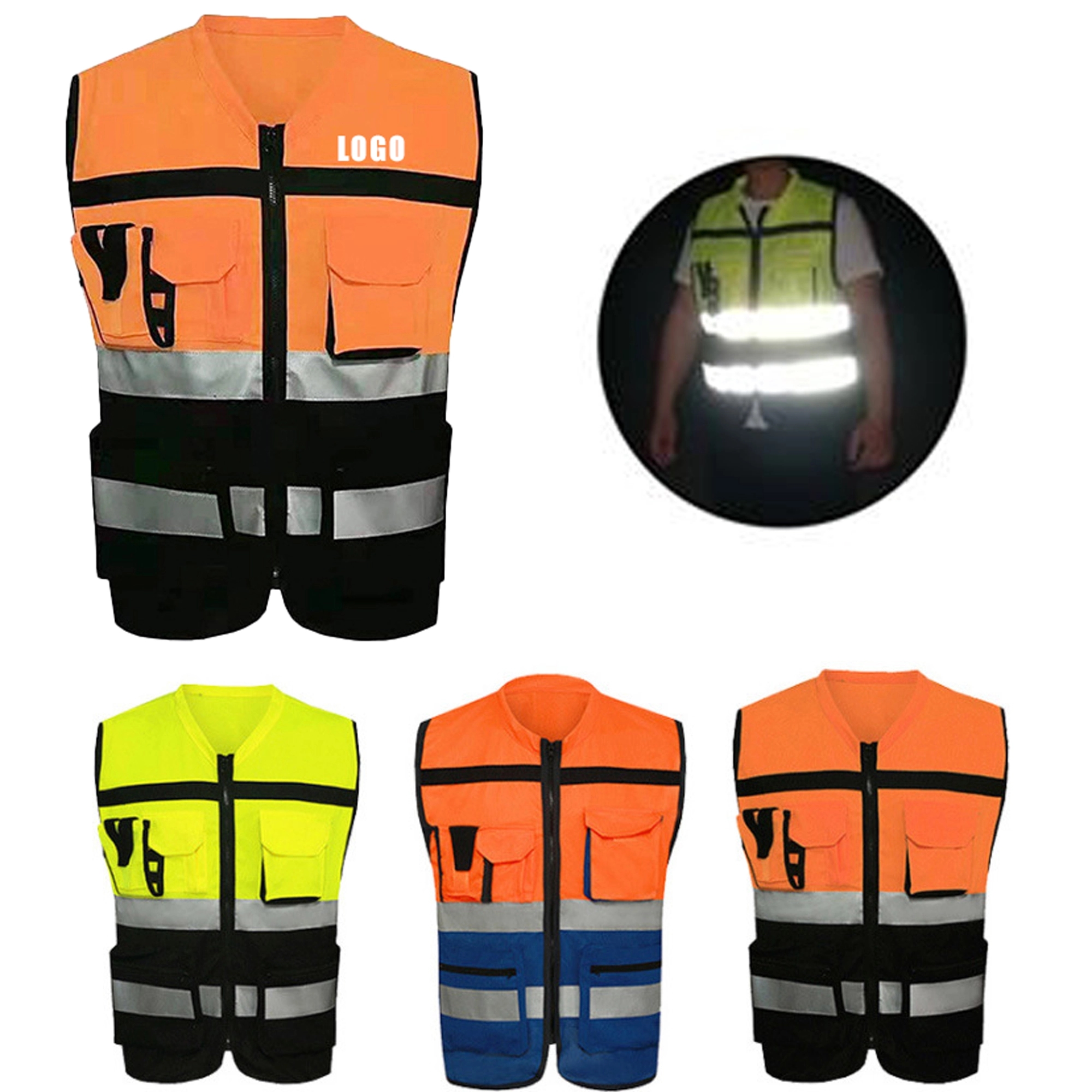 Multi-Pocket Safety Officer Reflective Vest 1