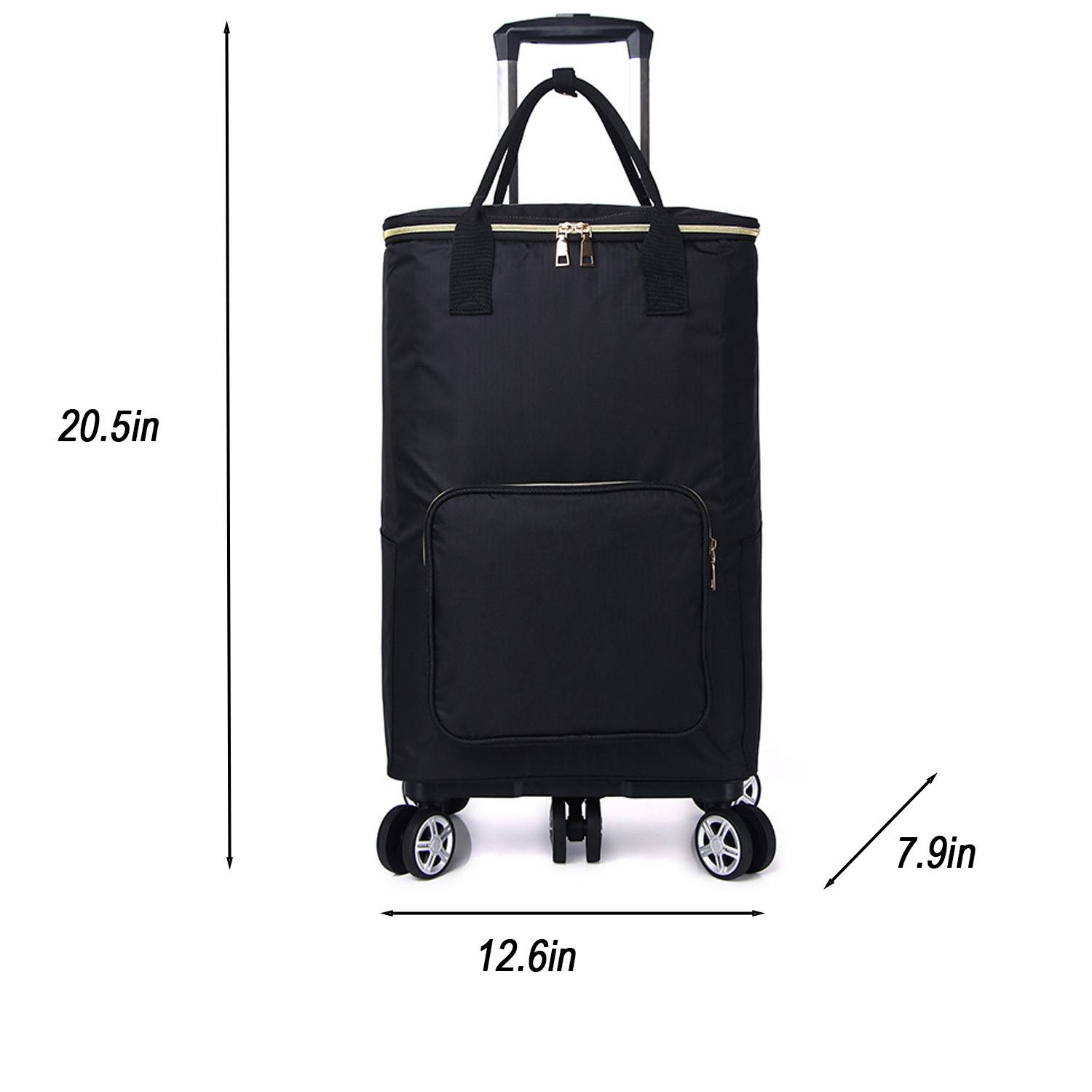 24L Insulated Oxford Cooler Trolley Bag w/ Wheels for Picnic 9